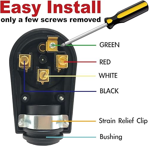 Miniatura 2 de Sintron NEMA - Enchufe de hoja recta 14-50P, mango ergonómico, rewirable, para caravana, caravana, remolque, viaje, 125250 voltios, 50 amperios, 3