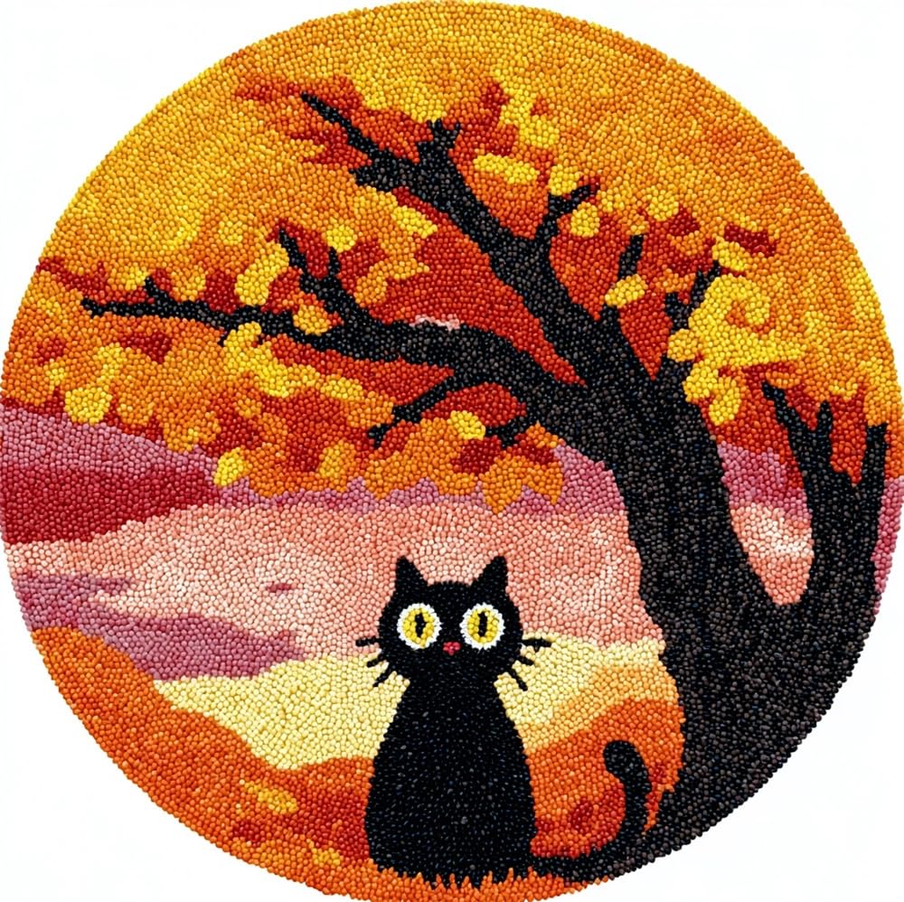 kitphoenix Latch Hook Kits Autumn Golden Tree Leaves