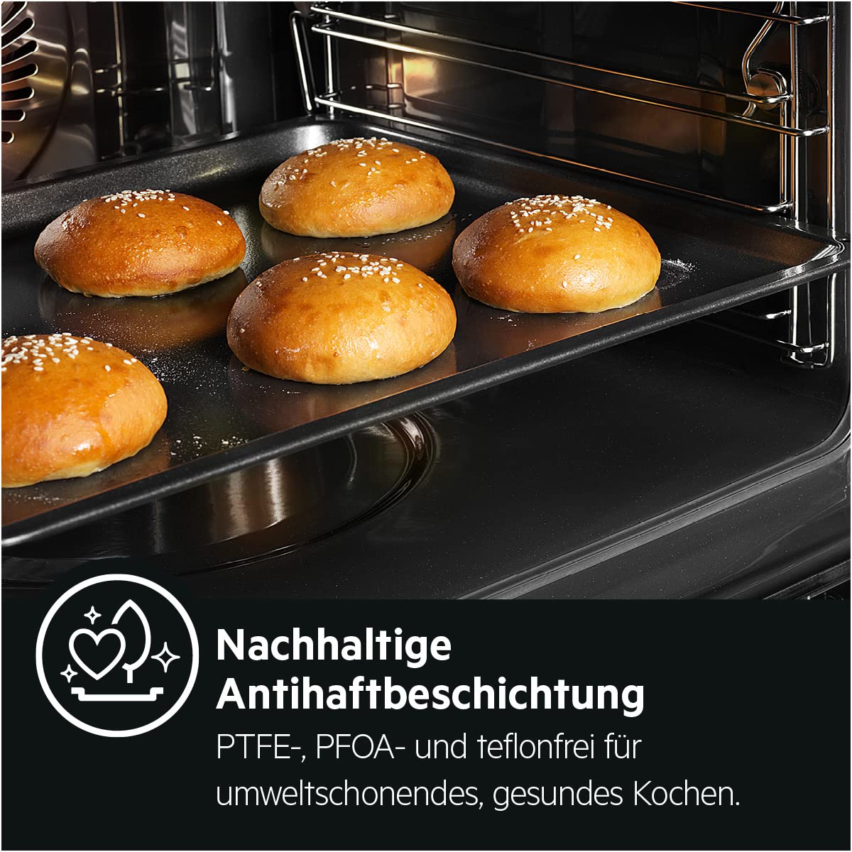 AEG Easy2Clean Backblech mit Antihaftbeschichtung, ohne Backpapier direkt auf dem Backofenblech backen, Keramikbeschichtung erleichtert Reinigung, PT/PF frei, COTE2CTRAY, BxTxH: 46,6 x 38,5 x 2,2 cm