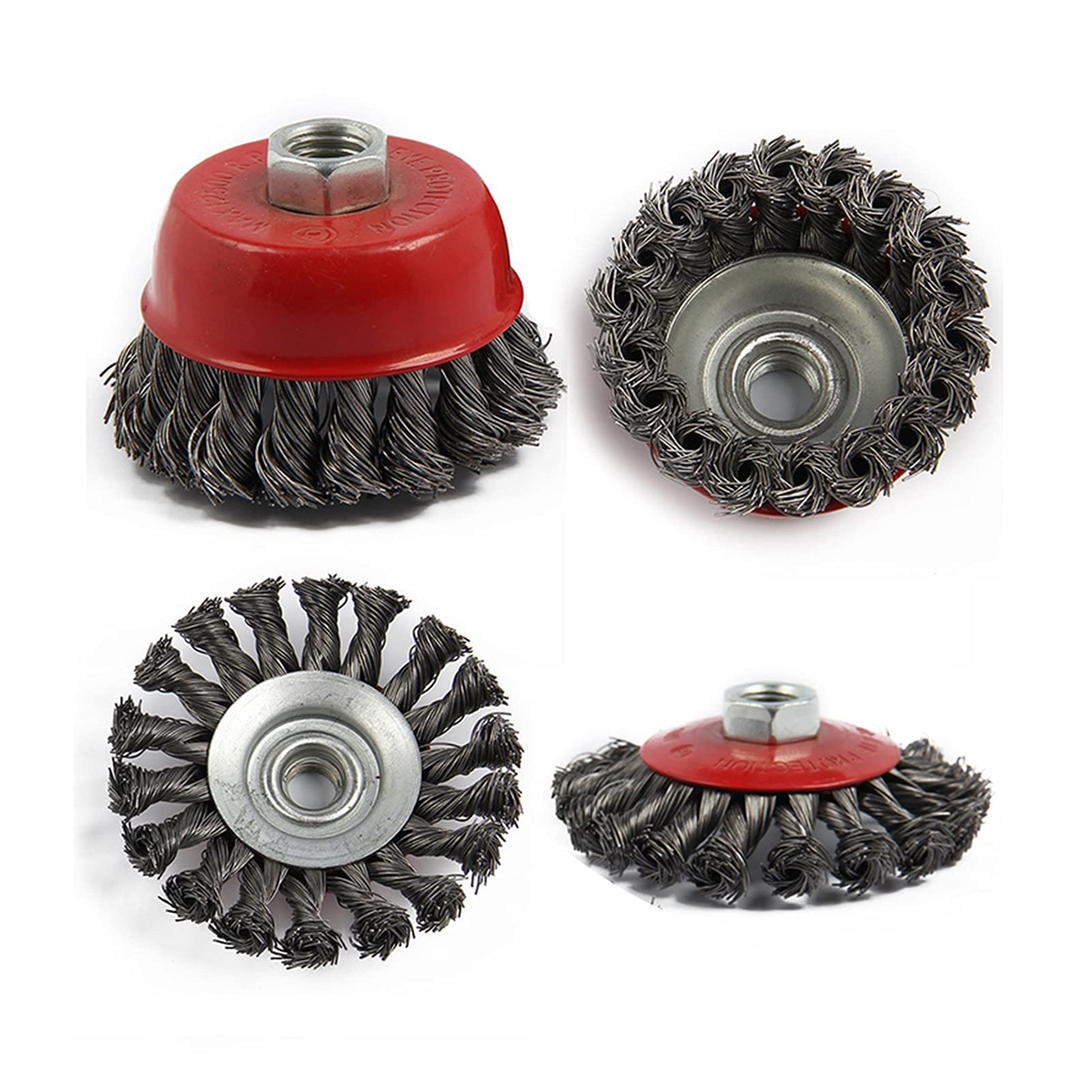 4pcs M14 Brush della Tazza della Ruota della Ruota del Nodo del Filo di 4 Pezzi M14 per smerigliatrice angolare
