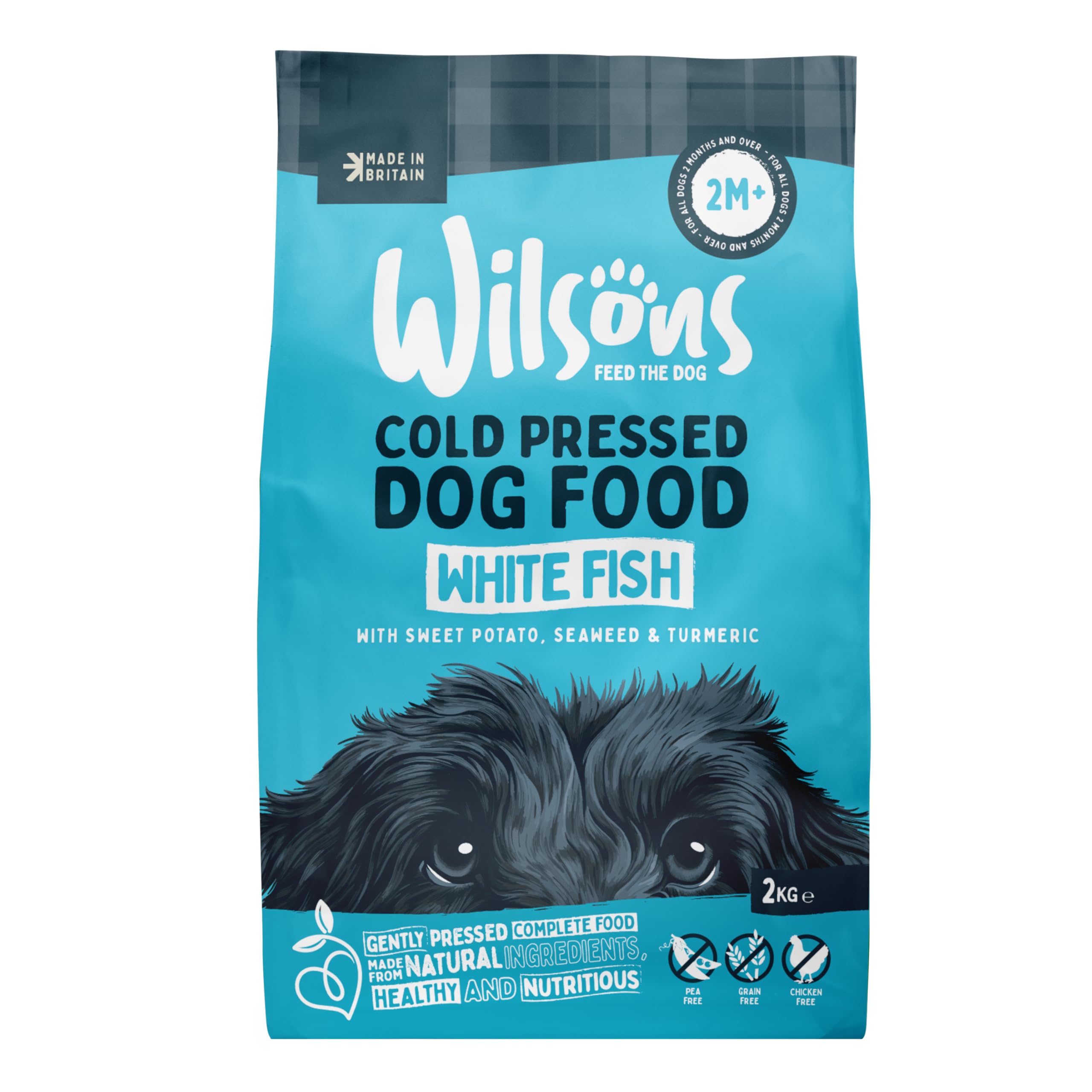 NEW! Wilsons Premium British Cold Pressed Dog Food    I   Wild White Fish 2kg Eco Pack   I  Quality ingredients for a healthier, happier dog