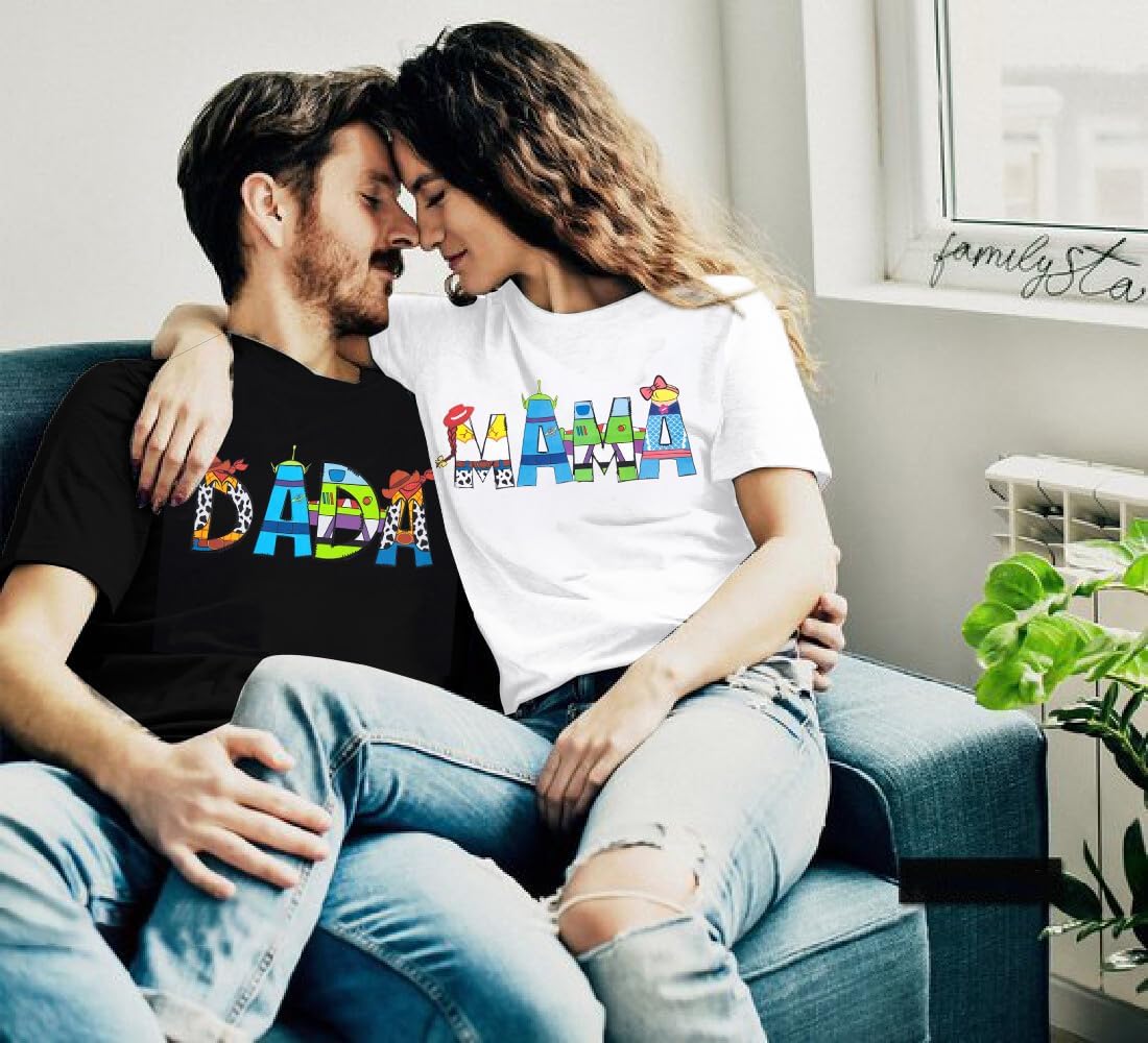 Toy Dad Shirt Toys Mom T-Shirts Funny Mama and Dada Shirts Matching Birthday Top Family Vacation Cartoon Tee - Image 2