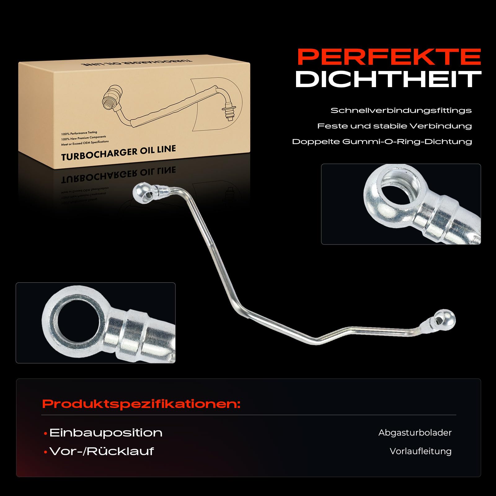 Frankberg Línea de aceite del turbocompresor 11657534454 | Compatible con: M.i.n.i R.o.a.d.s.t.e.r R59, M.i.n.i R56, M.i.n.i Clubman R55, M.i.n.i Paceman R61