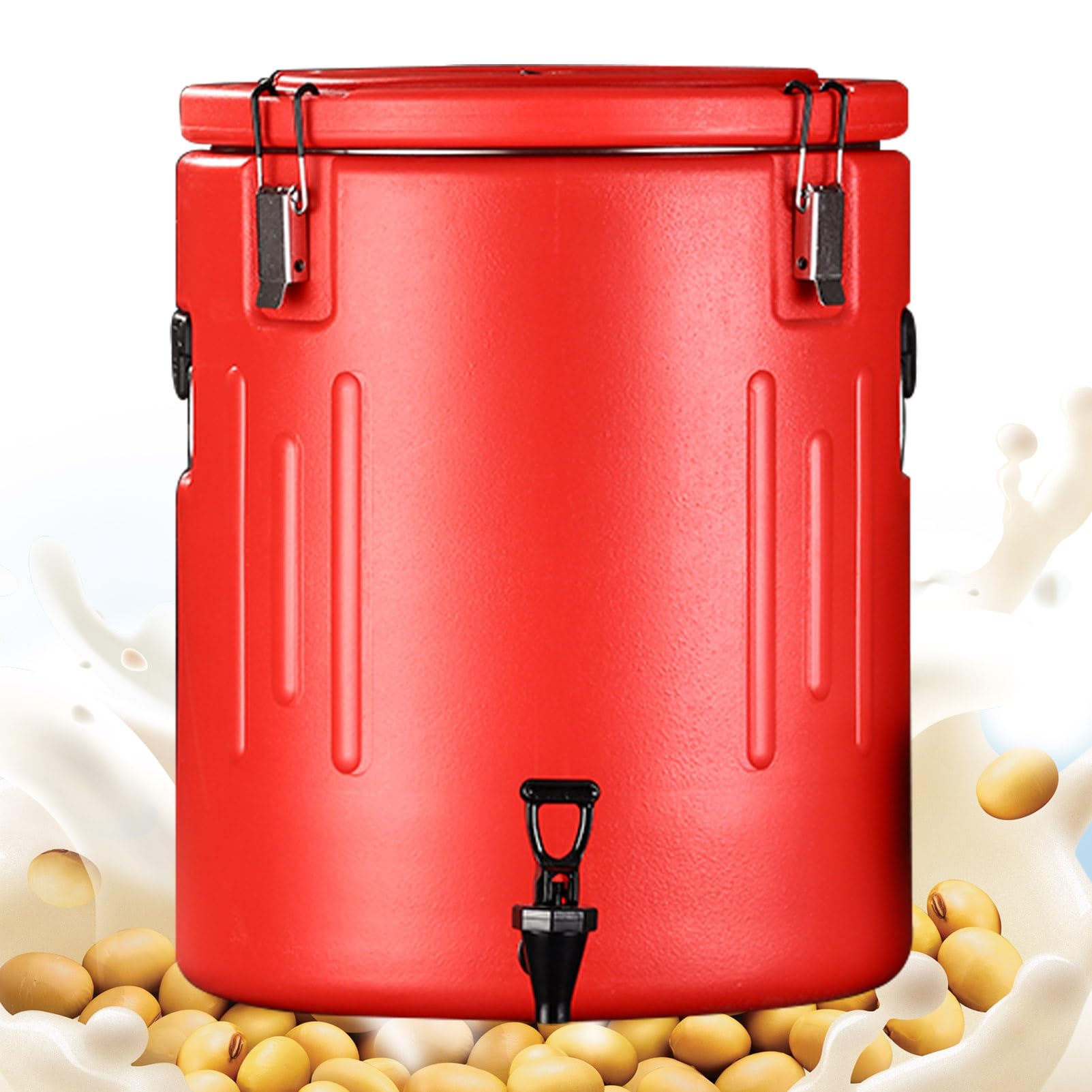 Dispensador de bebidas con aislamiento, termo para bebidas frías y calientes con interior de acero inoxidable 304, recipiente térmico portátil con grifo para restaurante(10L)