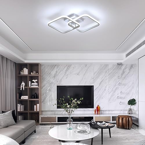 Miniatura 2 de Goeco Lámpara de techo LED moderna, 3 colores de luz intercambiables (3000 K4500 K6000 K), lámpara de techo cuadrada empotrada, luz de techo