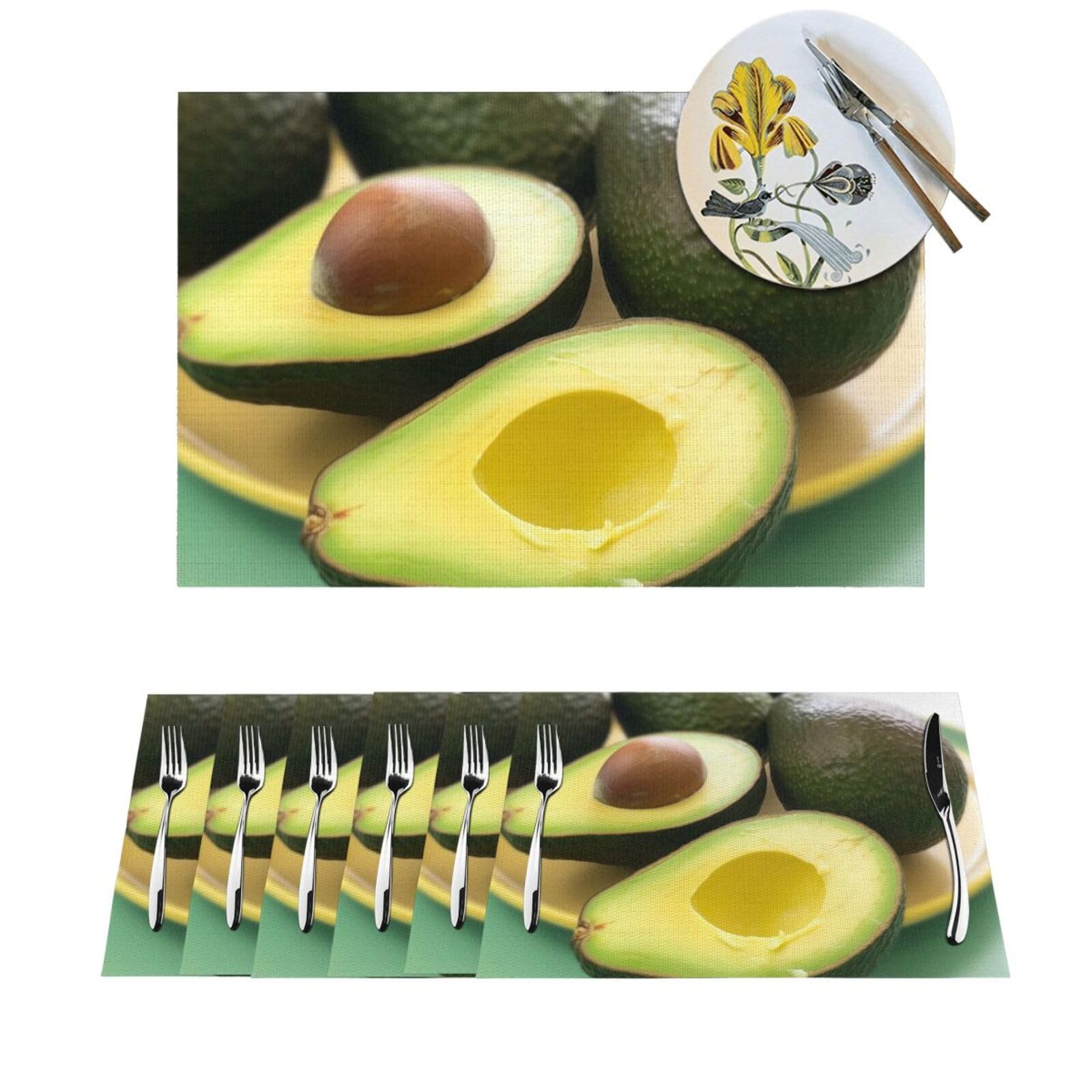 Set de table en PVC tissé avocat (lot de 4) antidérapant 45x30 cm