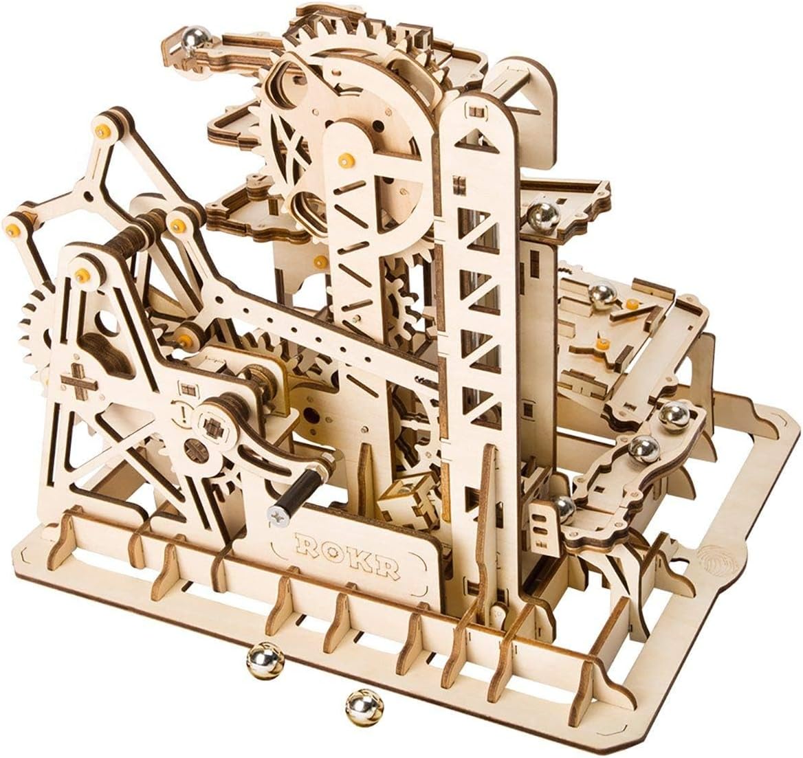 ROKR Marble Run 3D Wooden Puzzle Roller Coaster Mechanical Model Self Craft Deco Education Gift