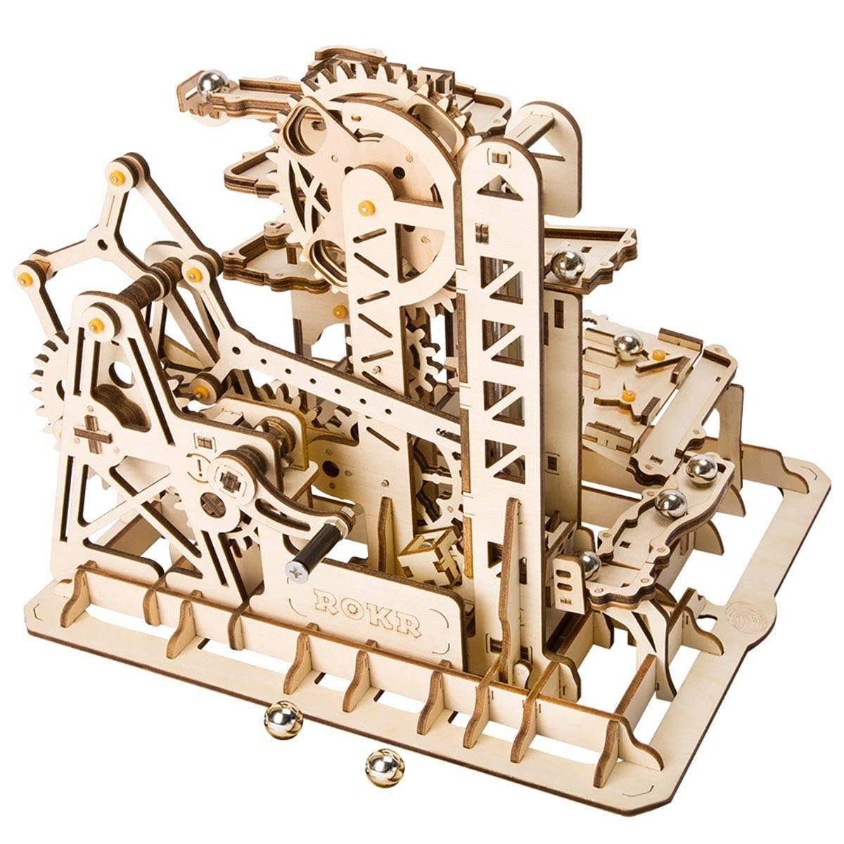 Marble Run 3D Wooden Puzzle Roller Coaster Mechanical Model Self Craft Deco Education Gift