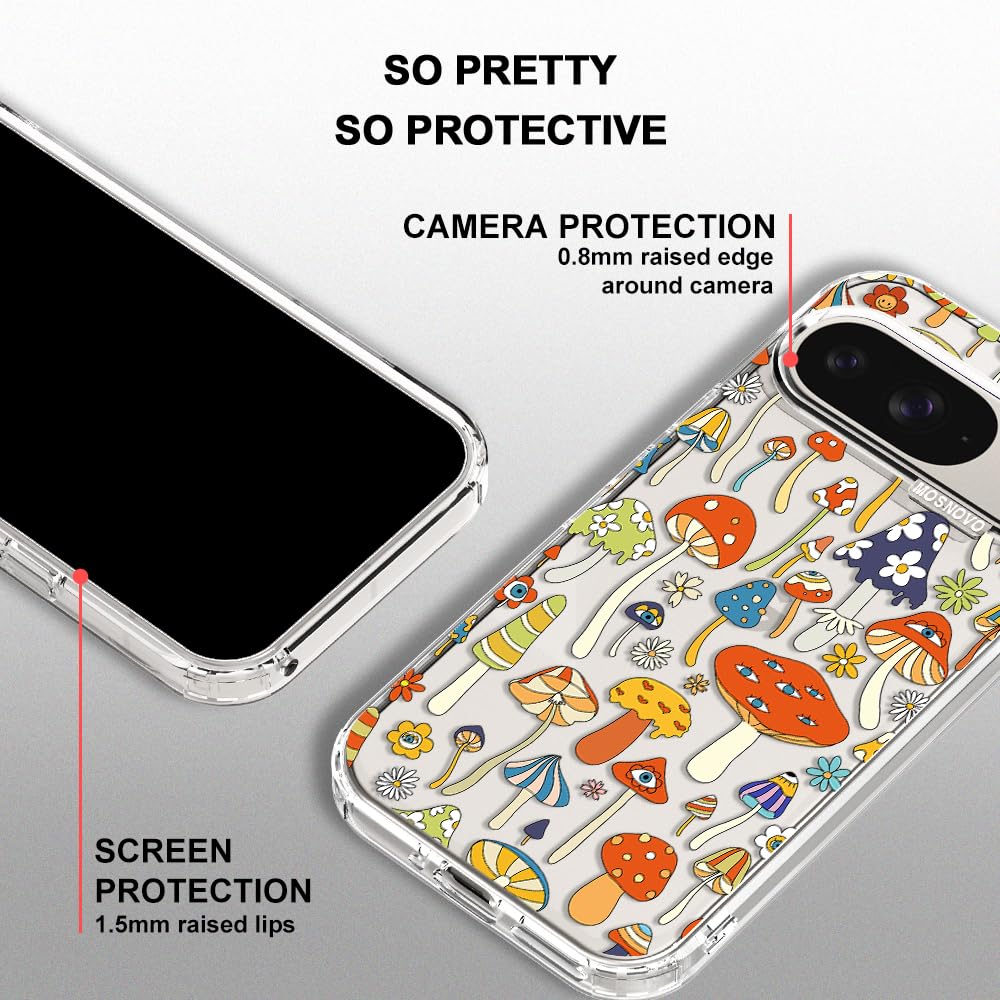 MOSNOVO Case for Google Pixel 10 & Pixel 10 Pro, [Buffertech 6.6ft Military-Grade Drop Protection] [Anti Peel Off Tech] Clear TPU Bumper Phone Case Cover Design - Cute Cherry — view 126