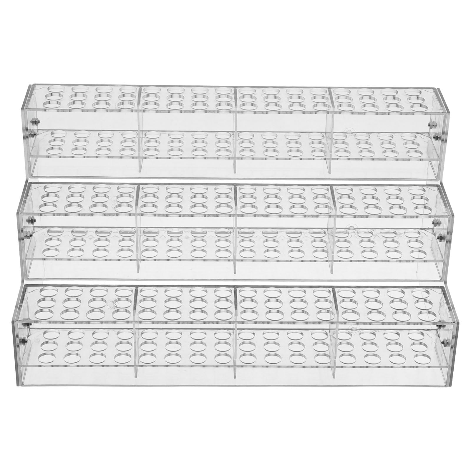 Portalápices de Acrílico 144 Ranuras y Soporte para Pinceles de Maquillaje, Expositor Transparente para Escritorio Estructura Escalonada y Organizador de Manualidades