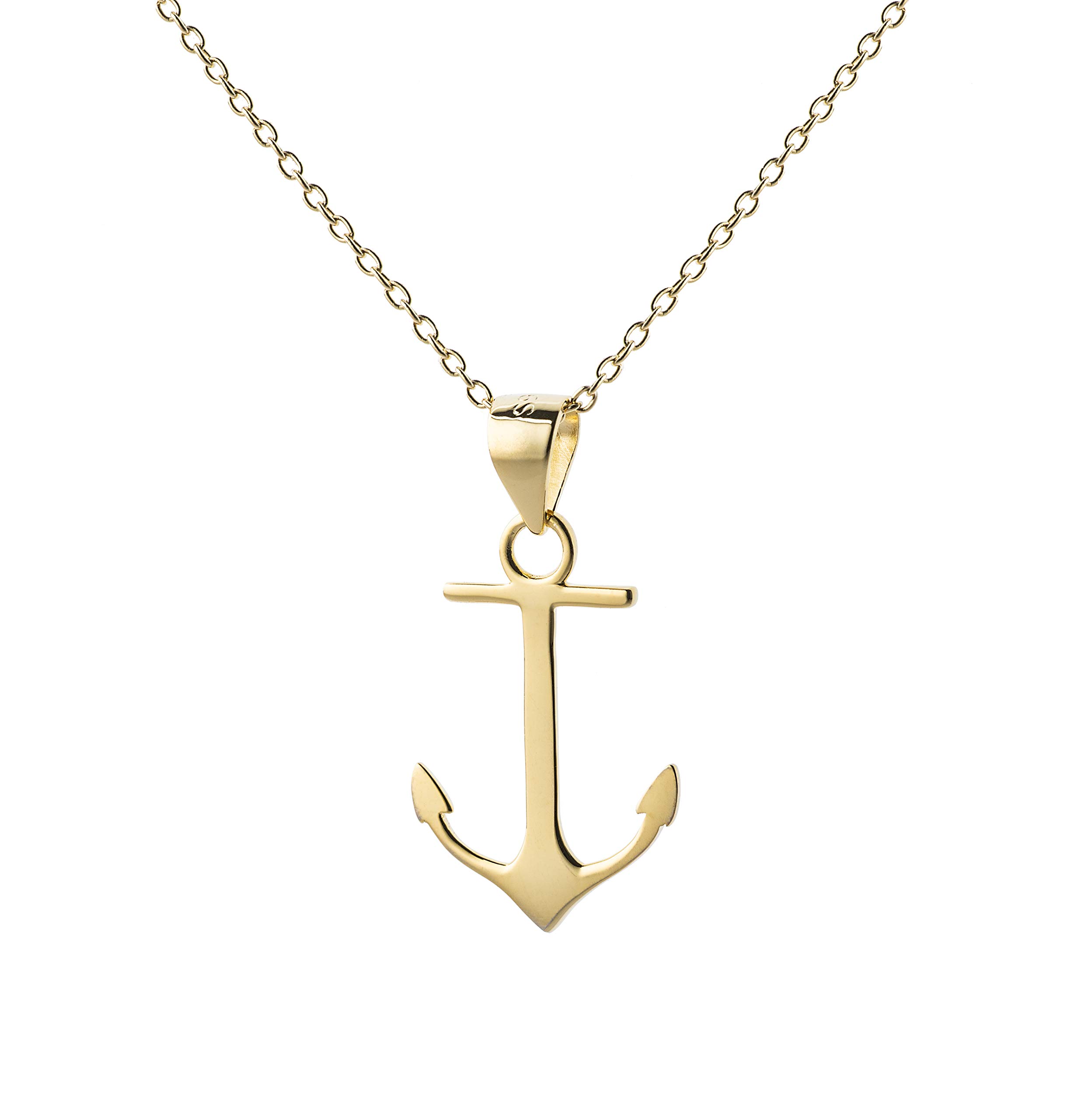 Ancora Ciondolo con Collana | Tutto in Argento Sterling 925 | nei Colori Argento, Oro, Oro Rosa