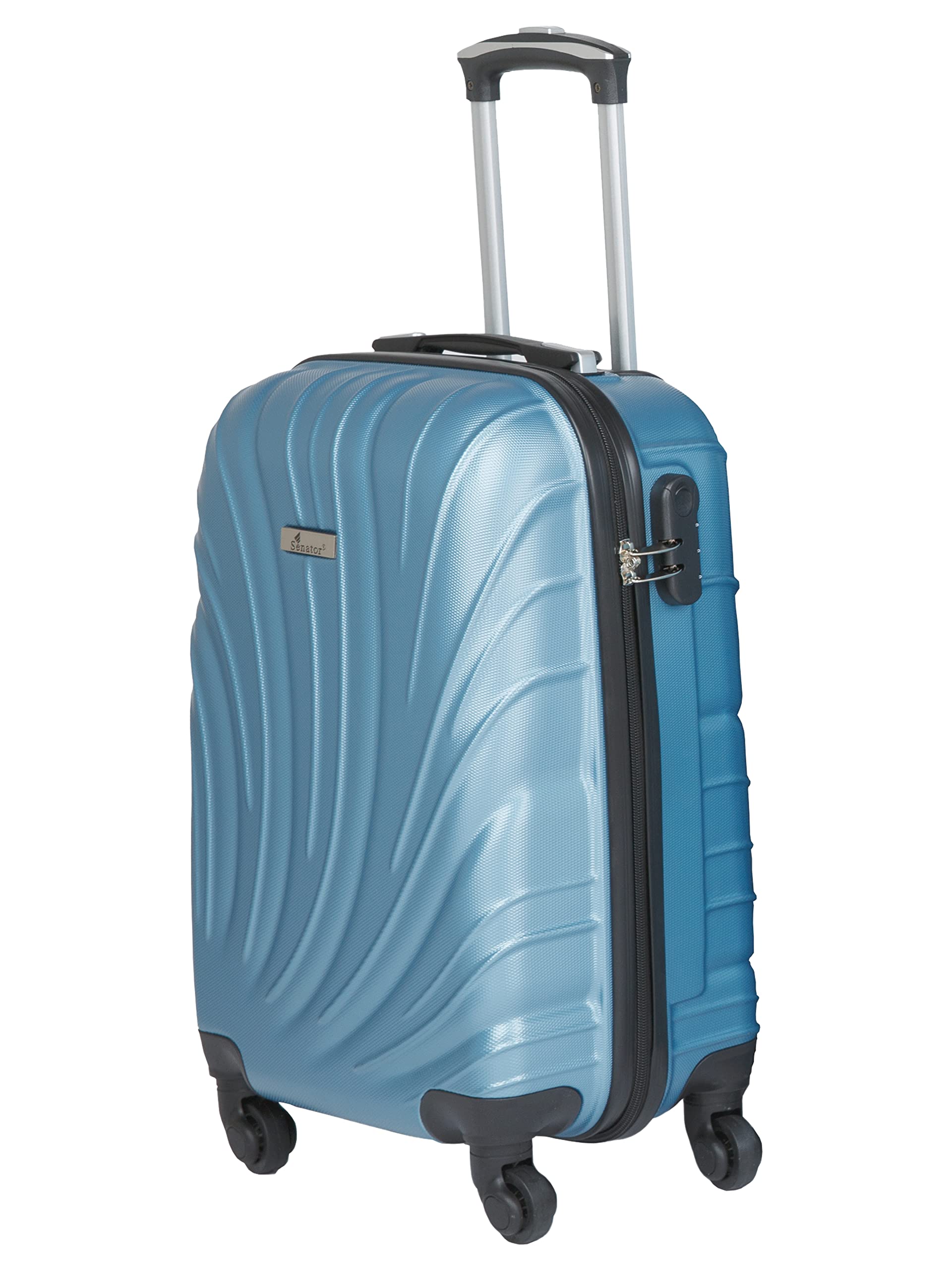 Senator Hard Case Checked Bag 28 Inches Large Suitcase with Wheels for Unisex – KH115 | ABS Lightweight Hard Shell Luggage with Spinner Wheels 4 (Checked Luggage 28-Inch, Light Blue)