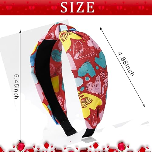 Miniatura 7 de WRBAJIS Diadema anudada de San Valentín, banda ancha para el cabello, accesorios para el cabello para mujeres y niñas, día de San Valentín,