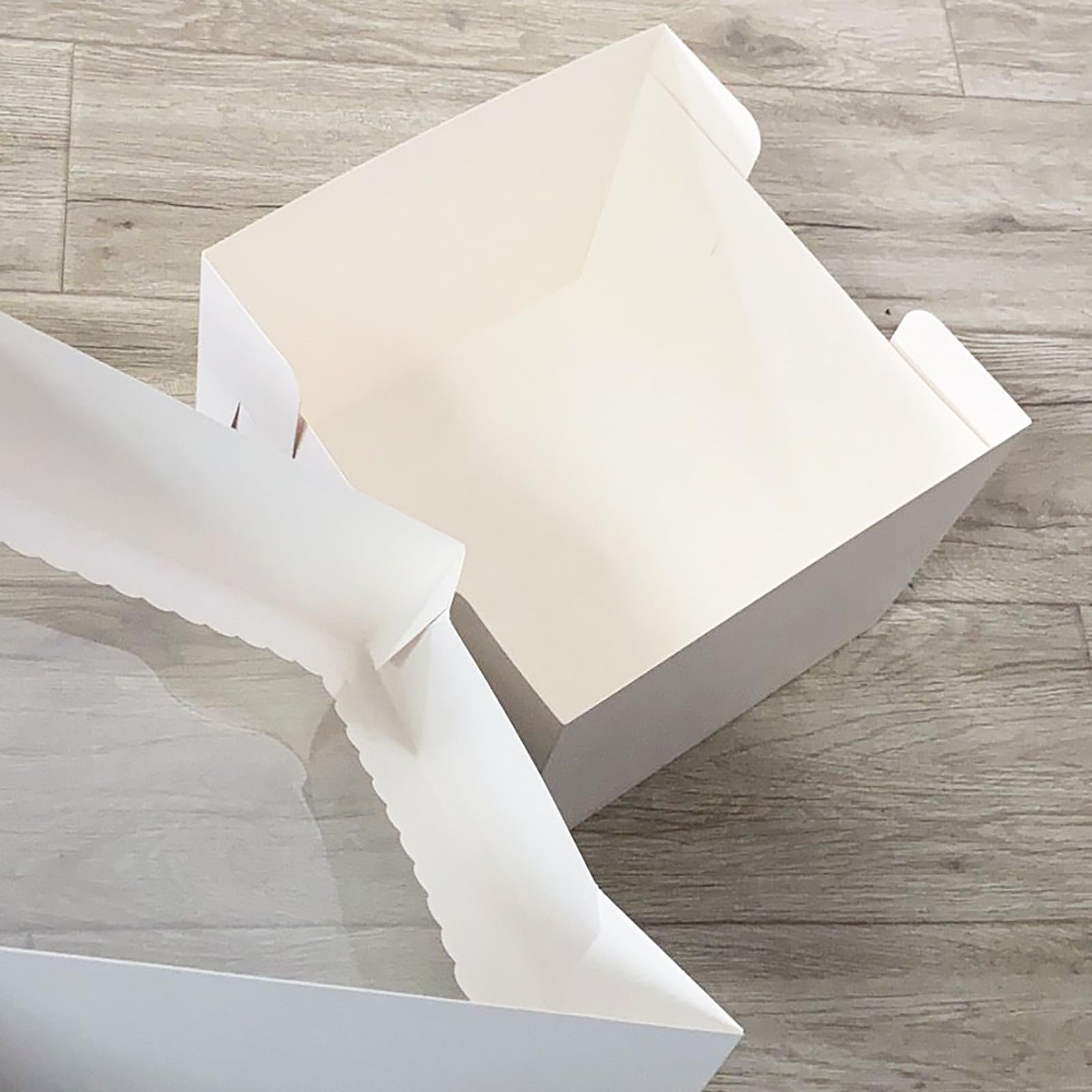 10 Pièces Boite Gateau Carton Avec Couvercles, Boite Gateau Transport Avec Fenêtre, Boîtes De Transport Pour Gâteaux En Carton Boite Patisserie Avec 10 Plateaux (25x25x20cm)
