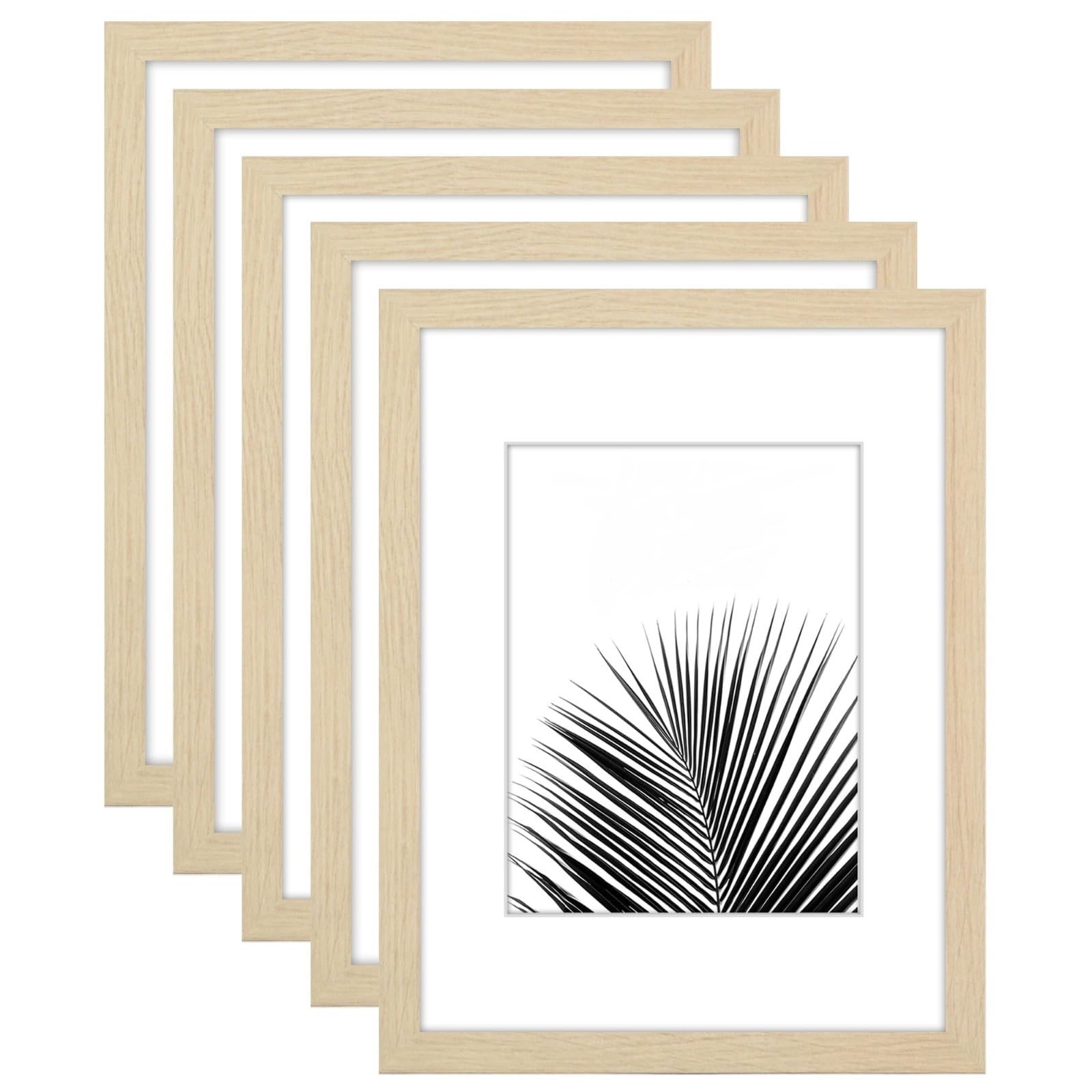 MH Traders 12 X 10 Picture Frame 5Pcs Oak - Wall Mounted Photo Frame for Pictures Posters & Certificates - 30 x 25 CM Size Compact Picture Frames