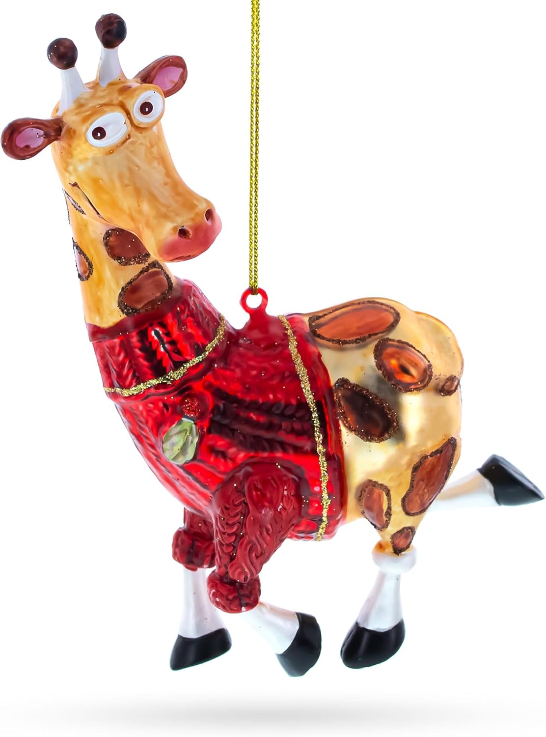 Statuesque Stylish Giraffe Blown Glass Christmas Ornament