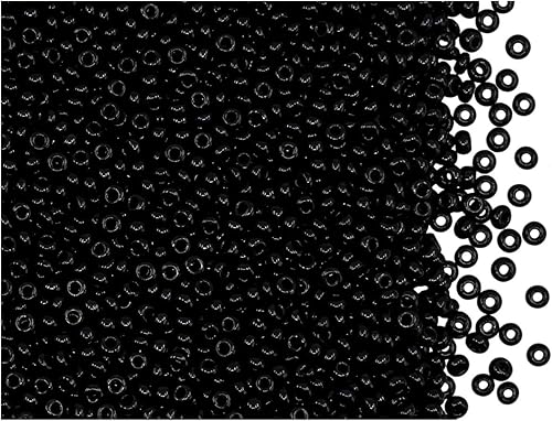 0.70 oz (20 gramos) 11/0 Preciosa - Cuentas de semillas de vidrio checo (Jet Black) disponible en Yaxa Colombia