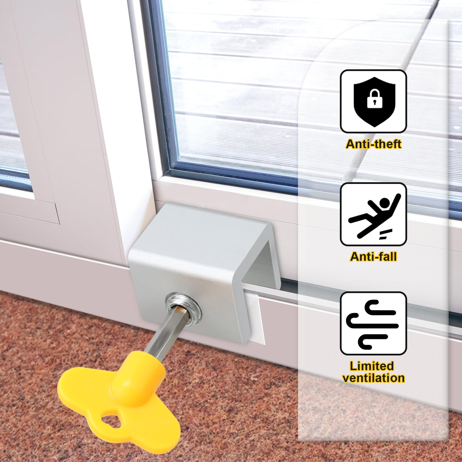 Barre Di Sicurezza Per Finestre Regolabili - Protezione Antintrusione E Sicurezza Bambini, Colore Bianco - Foto 10