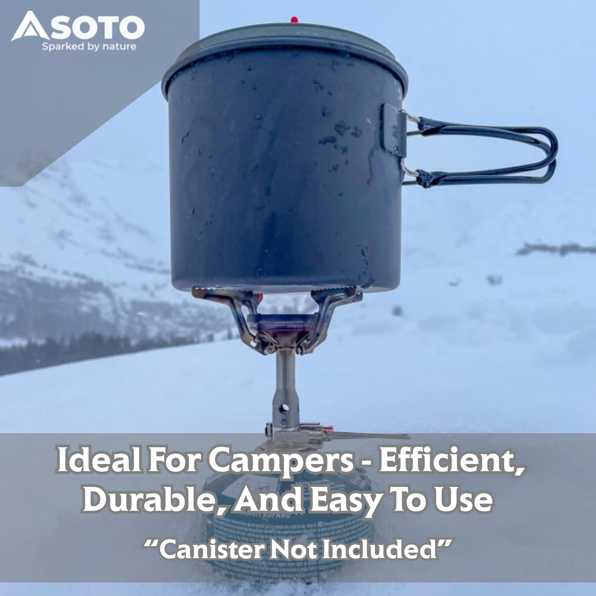 SOTO Amicus Stove with or without Igniter Camping Stove - Superior Under Windy Conditions, Shock Resistant, and Low-cost With High-end Performance Stove