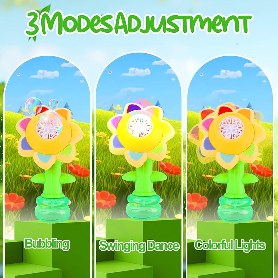 ohga⭐︎ FLOWER PUFF Amazon.com: Vodolo Seven Color Flower Bubble Machine,7 Color