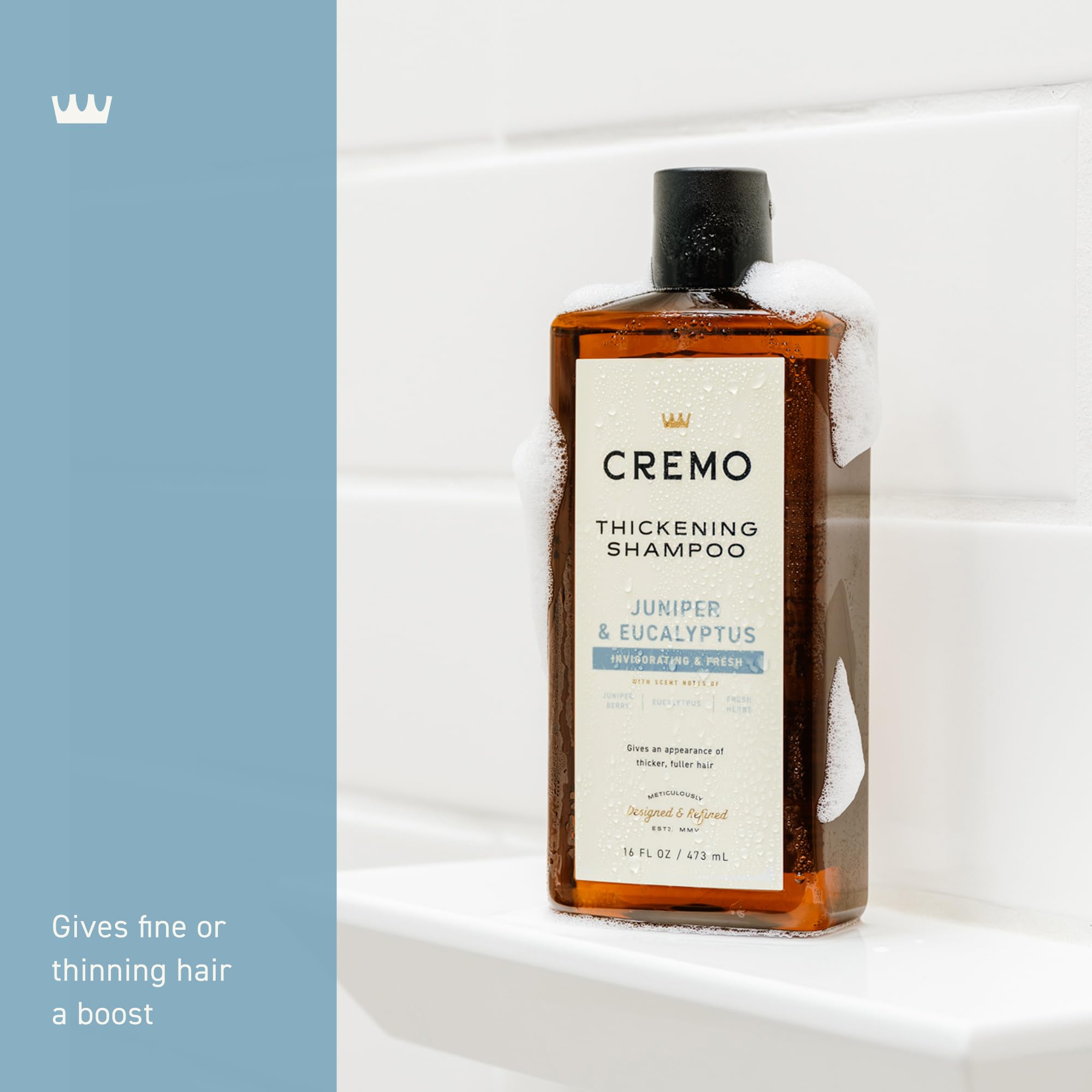 Cremo Juniper & Eucalyptus Barber Grade Thickening Shampoo, 16 Fl Oz