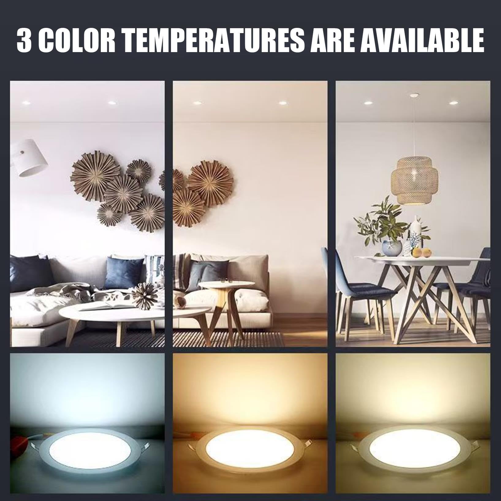 Lámpara de techo empotrable LED con panel redondo de aluminio