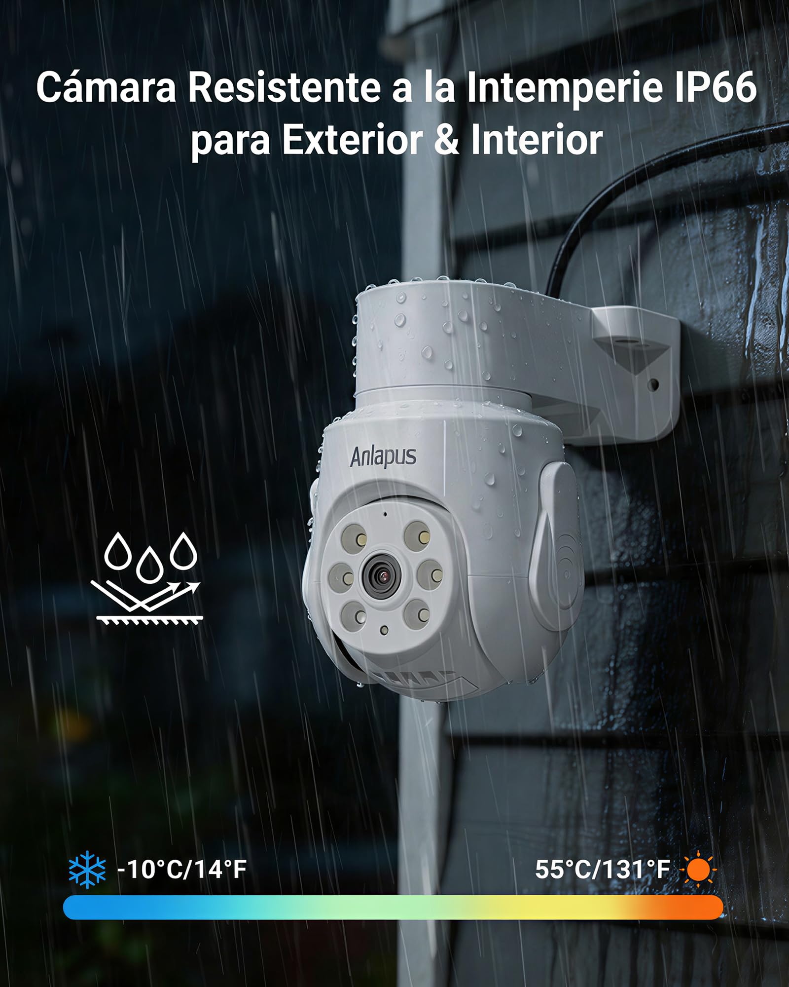 Anlapus C280 5MP Cámara de Seguridad Adicional para CCTV DVR Kit de Videovigilancia, Detección de Persona/Vehículo, Grabación de Audio