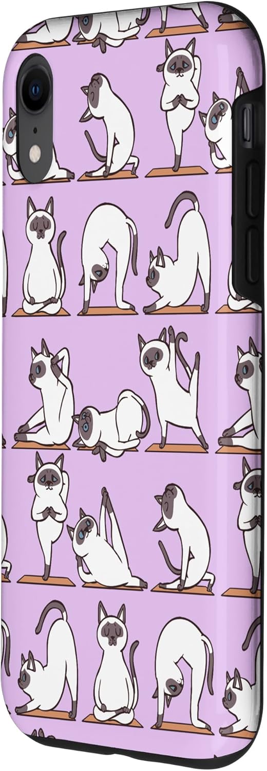 Siamese Cat Yoga Case for iPhone XR