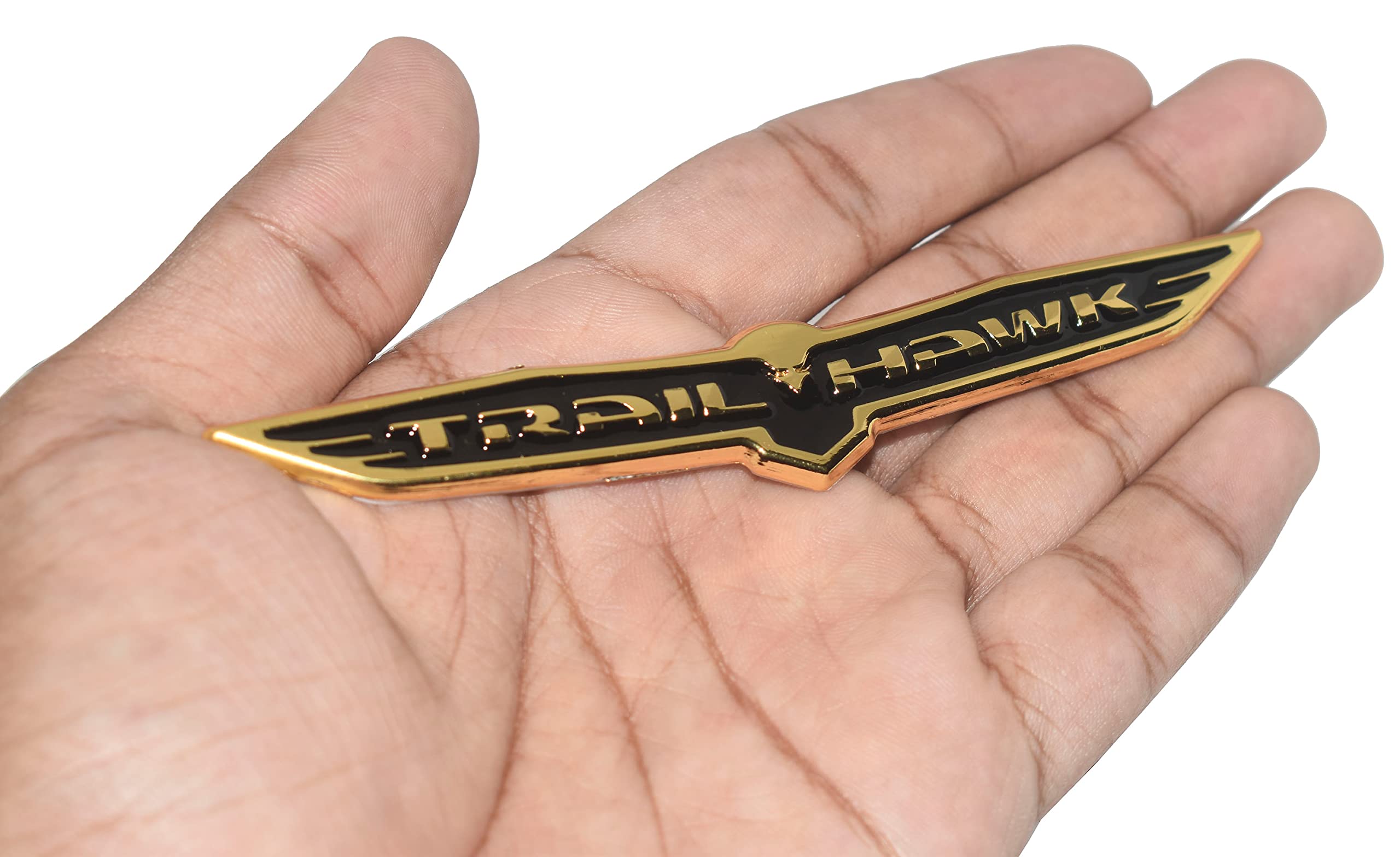 Trail Hawk Emblem Sticker for All Cars (Gold with Black)