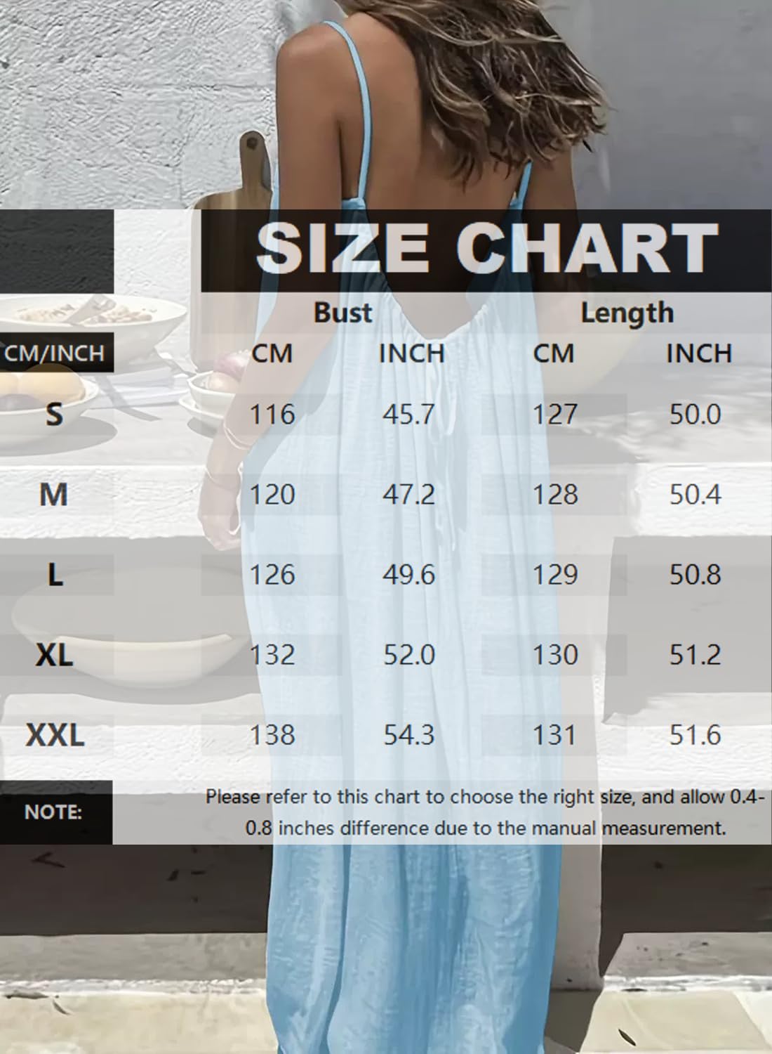 ABINGOO Robe D’été Femme Longue Dos Nu Caraco en Col Rond Ample Robes | Décontractée Sans Manches Couleur Unie Spaghetti Fluide Plage Robe avec Cordon Ajustable