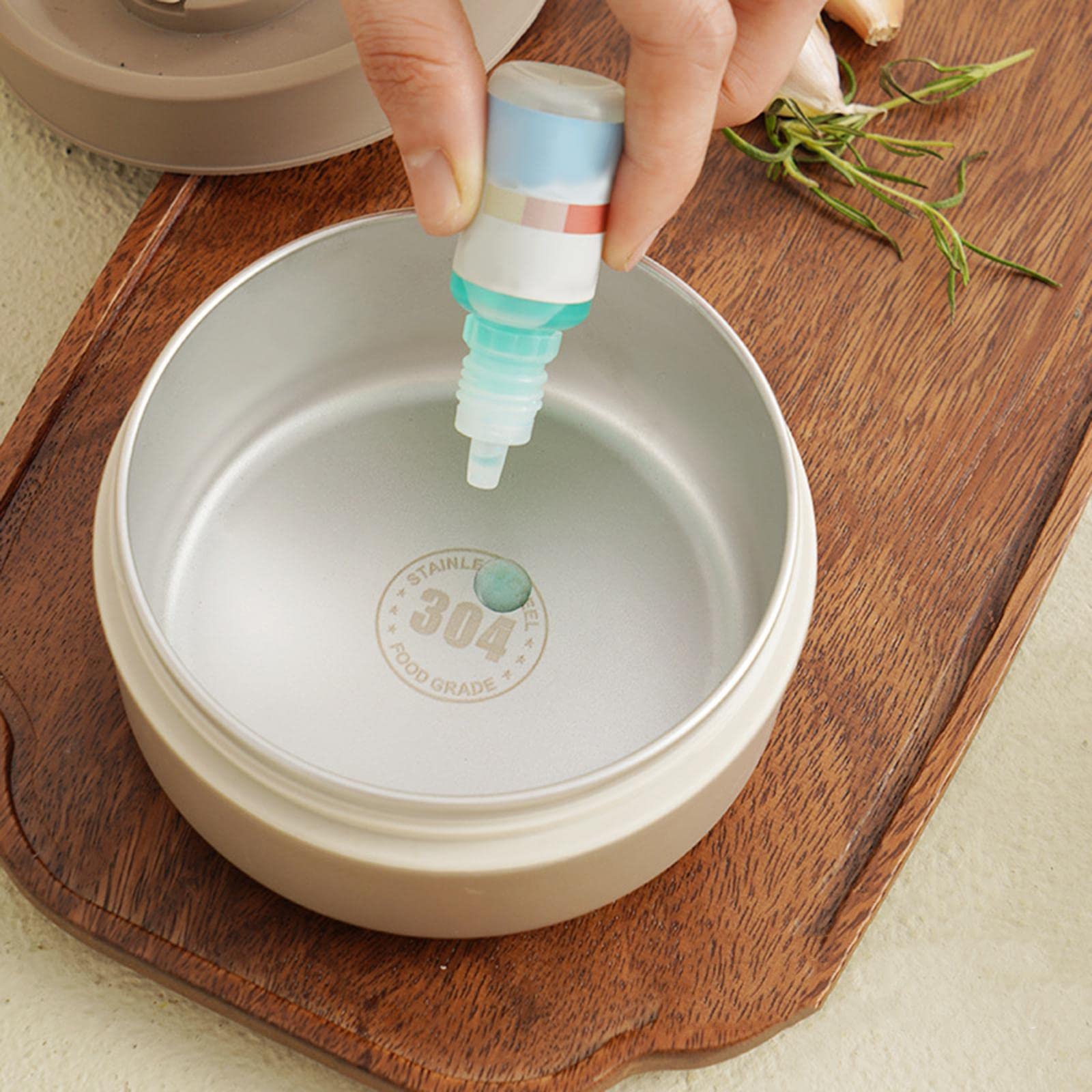 4-teiliges isoliertes Lunchbox-Set mit Behältern für Reisen und Camping,Beige