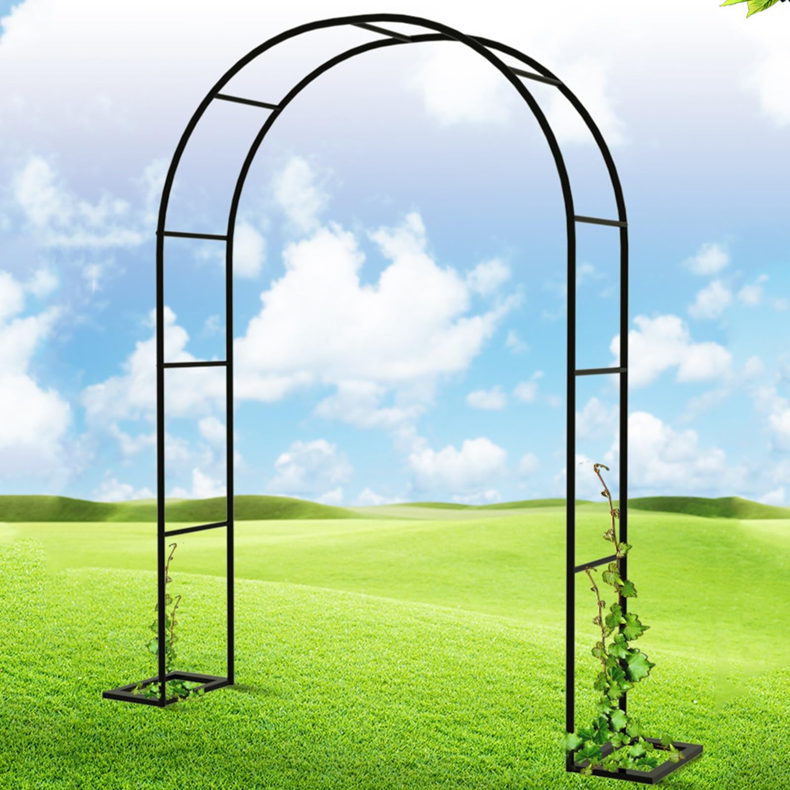 Arche de mariage en métal, support d'escalade pour plantes, assemblage libre, armature en fer, tuyau de 19 mm de diamètre, pour jardin, pelouse, terrasse, décoration de mariage, noir, 179,8 x