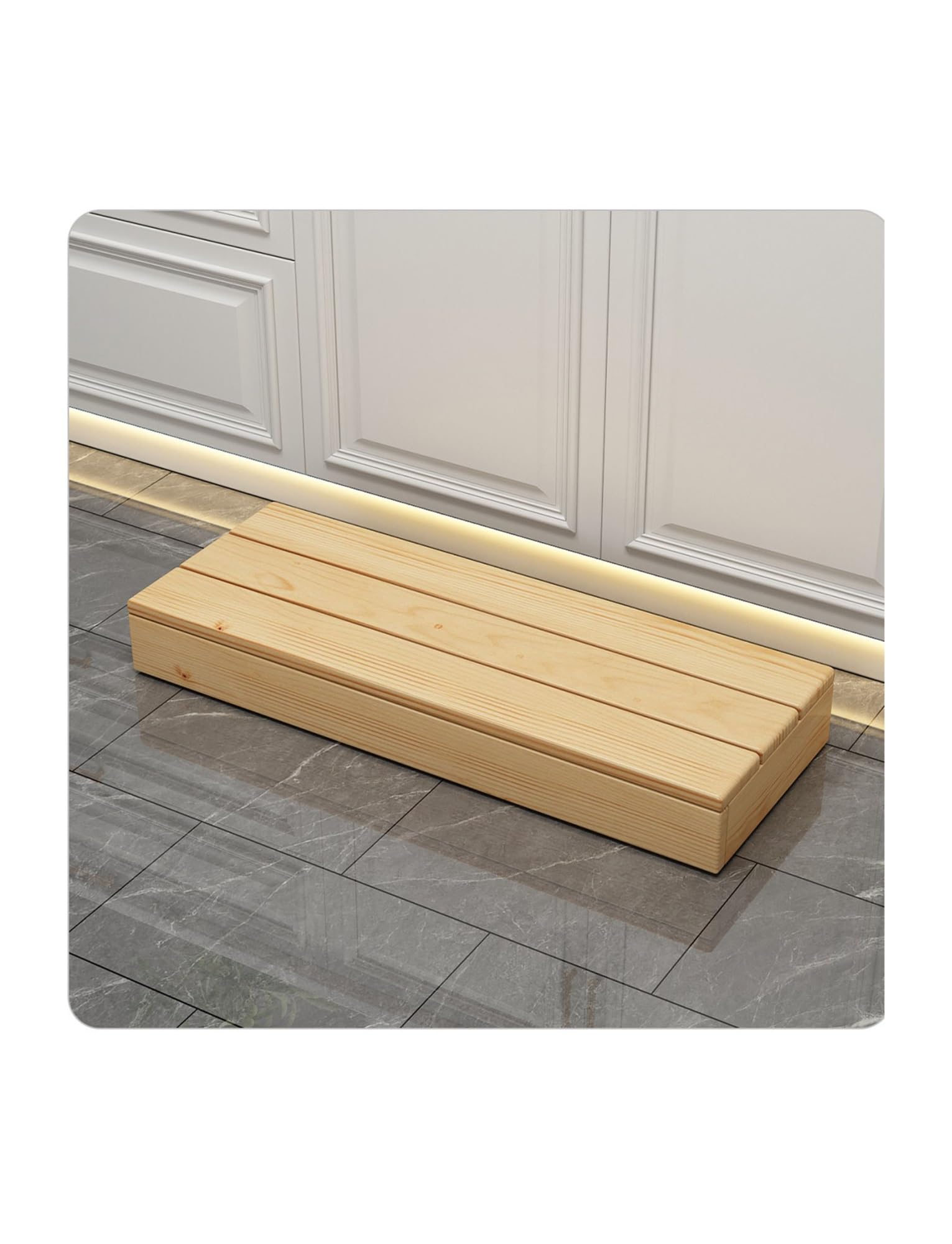 Taburete de madera maciza con plataforma antideslizante segura
