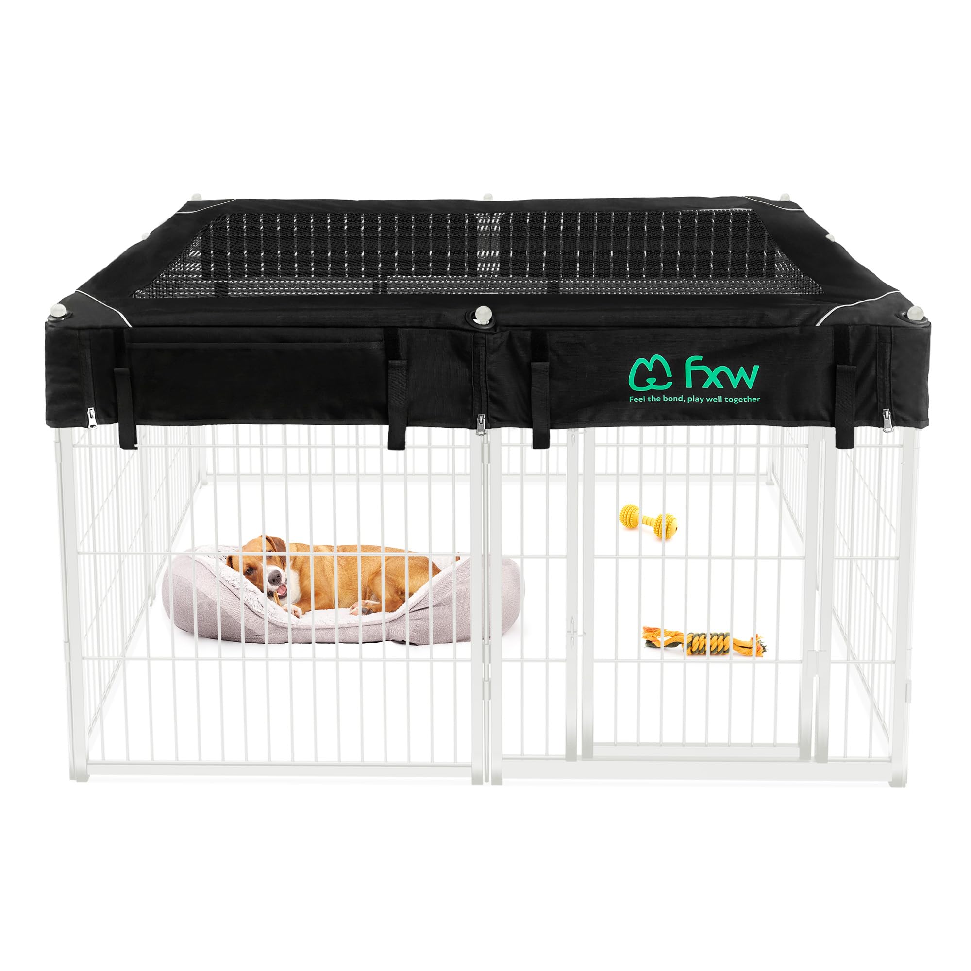FXW Homeplus Indoor Dog Playpen with Mesh Top Cover, 32" H, 8 Panels