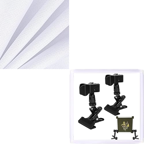 Caydo Tela Aida de 16 unidades con marco de punto de cruz de 11 x 11 pulgadas para punto de cruz, acolchado y pintura de seda