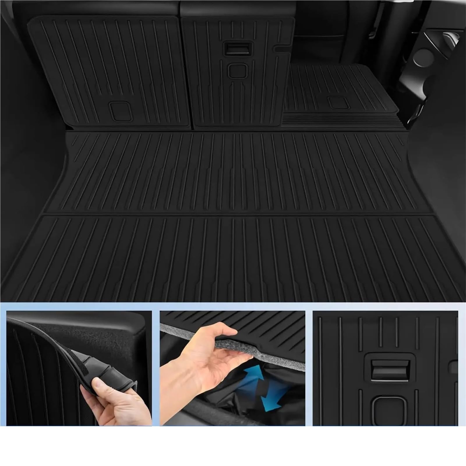maty samochodowe Pasuje do Tesla Model Y maty podłogowej Juniper 2025 dywaniki samochodowe zestaw mat cztery bagażnika(14PCS mudguard)