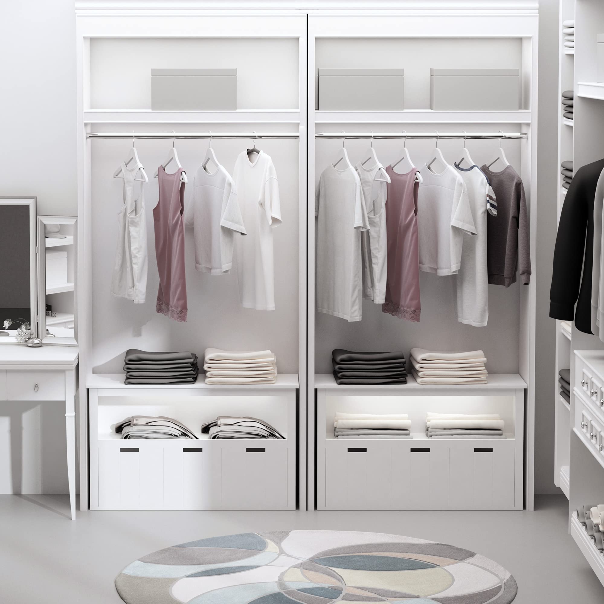 HOMCOM Aparador de Salón con 3 Cajones Extraíbles 102x33x61,5 cm Blanco | Estantes Abiertos, para Libros Juguetes, Armario Auxiliar de Almacenamiento, para Dormitorio Cocina