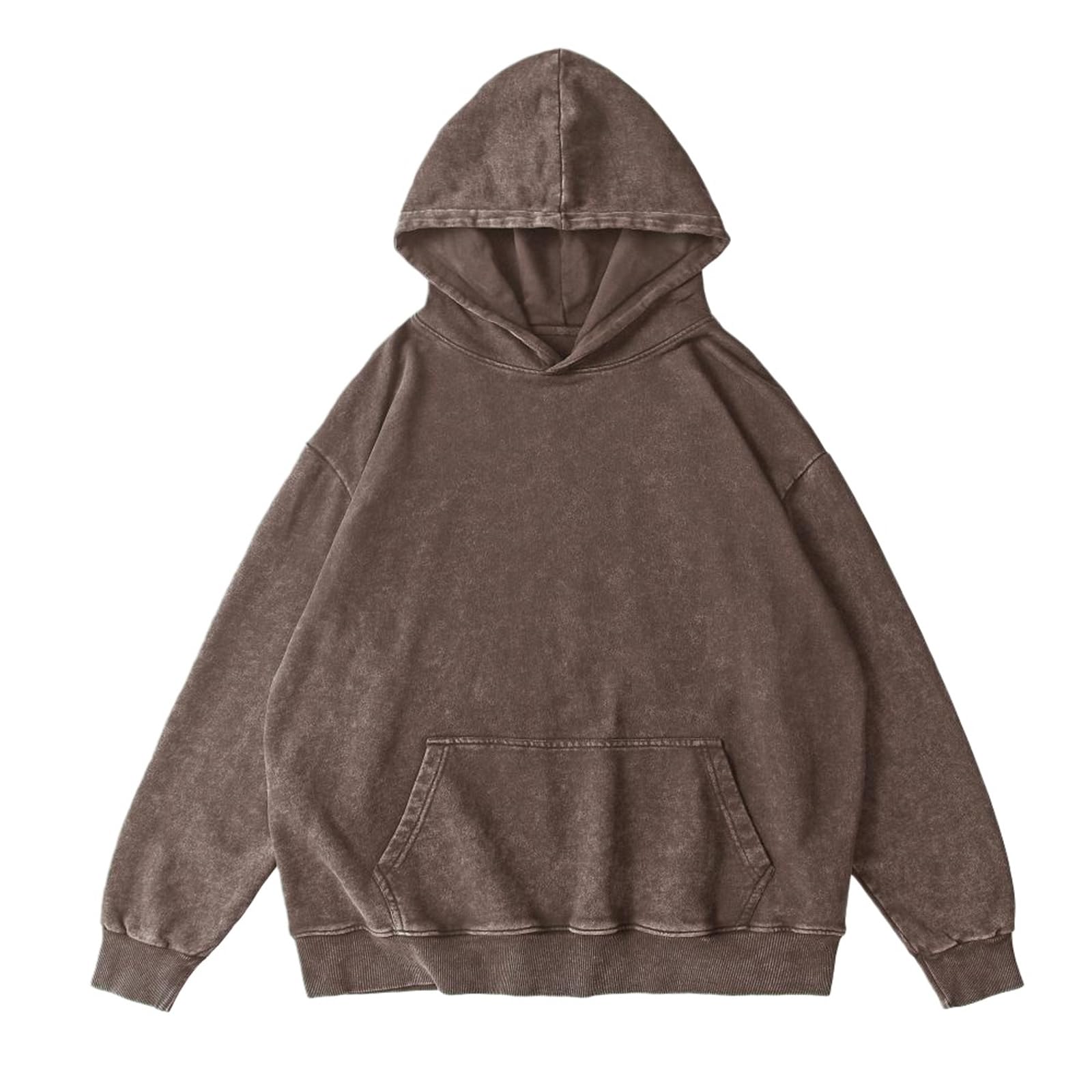Felpa con cappuccio oversize da uomo, con lavaggio acido, casual, vintage, in pile pesante, stile hip hop, streetwear, unisex