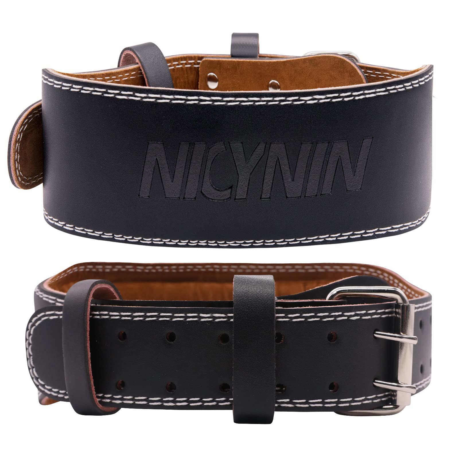 Buy Nicynin Leather Weightlifting Belt, Weight Lifting Belt 4 Inch Wide