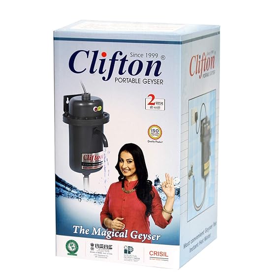 CLIFTON MW 3000 1L Metallic Instant Portable Water Heater/Geyser for Residential and Professional Use (Brown)