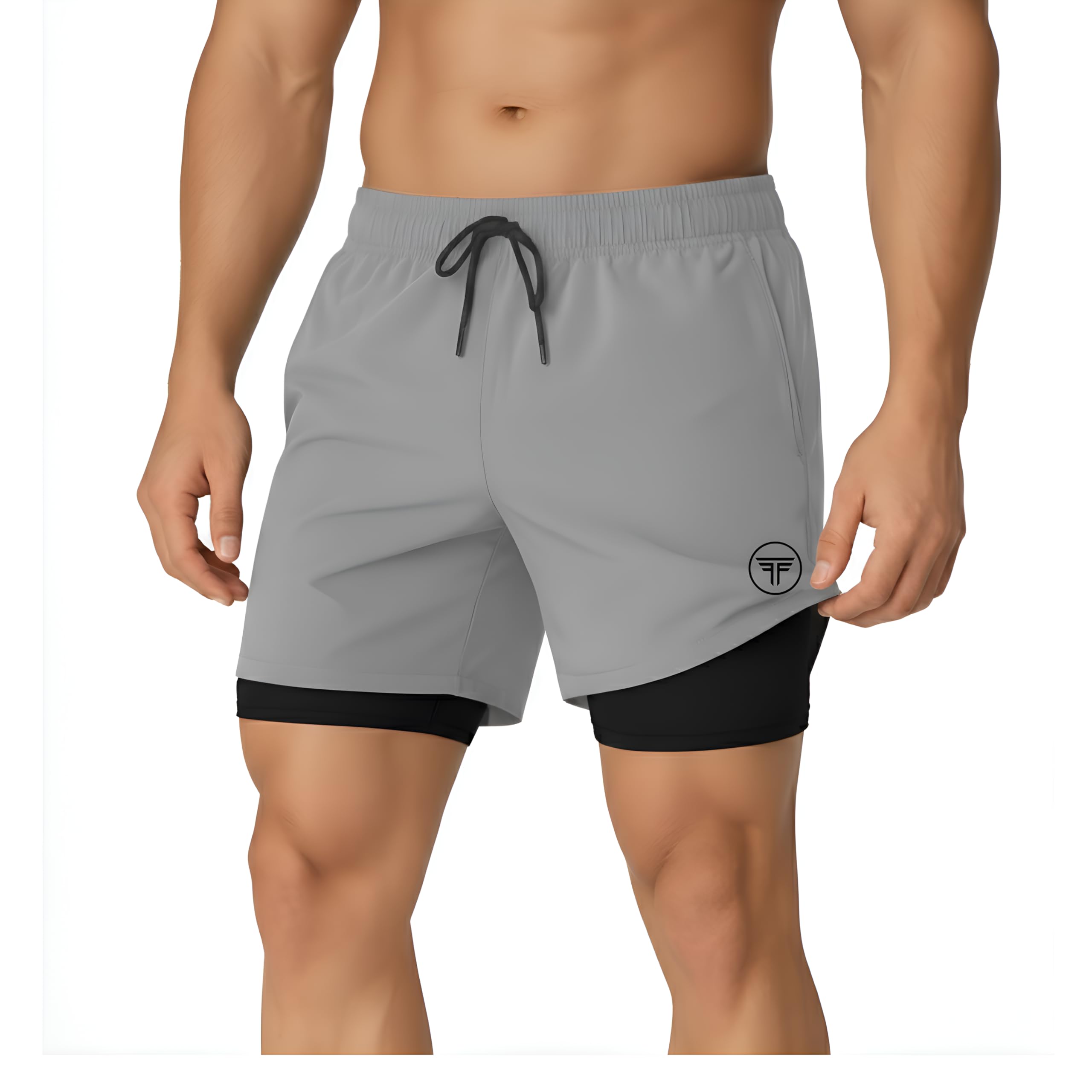 fanex fitness Men's 2 in 1 Active Dual Shorts with Inner Tights Layer & Compression Liner, Double Layer Athletic Short for Running, Gym & Sports-picture-27