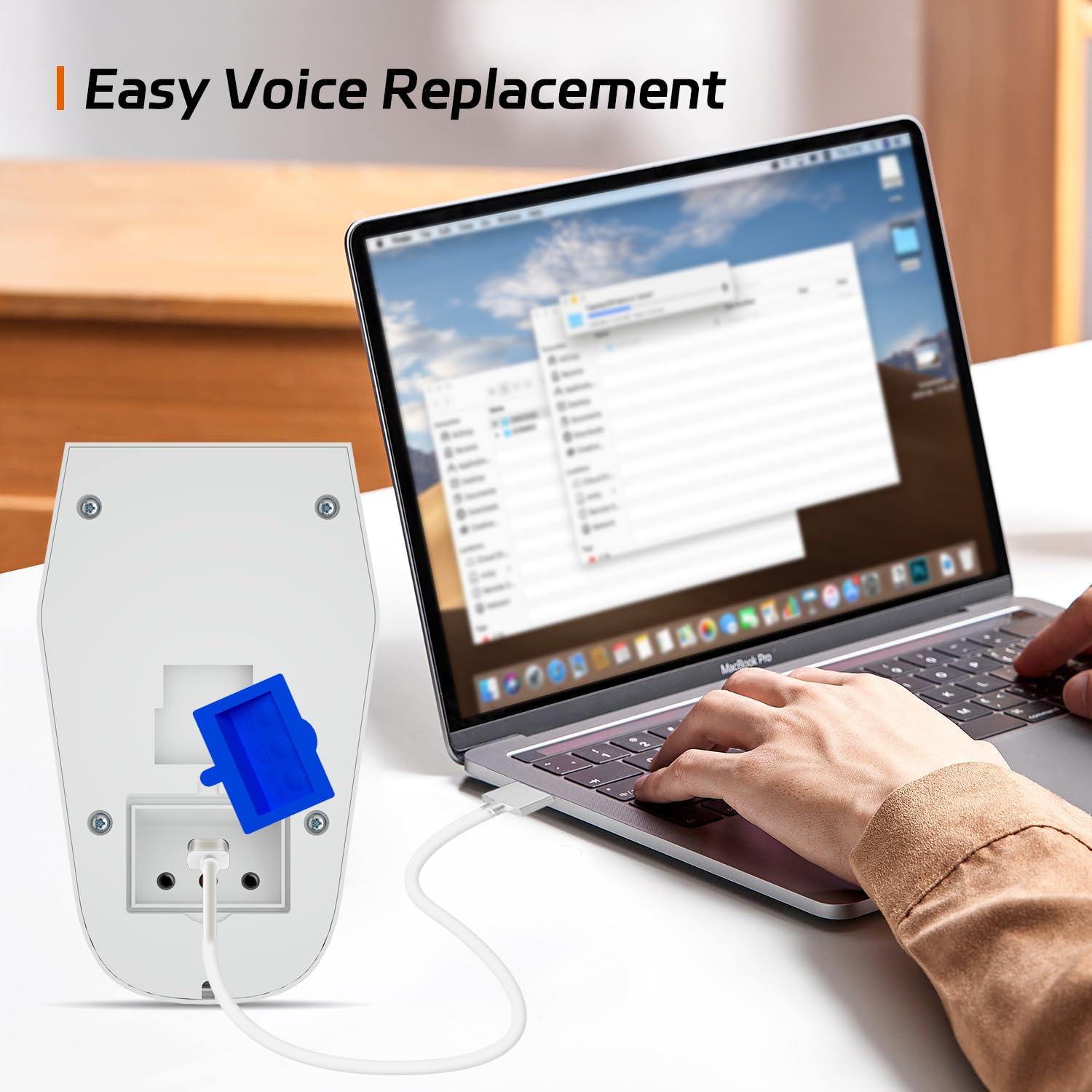 Sensor de movimiento para exteriores con 8 grabaciones reemplazables, alarma detector de movimiento de ladridos de perros, tres niveles de volumen ajustable, tres modos de funcionamiento, alarma