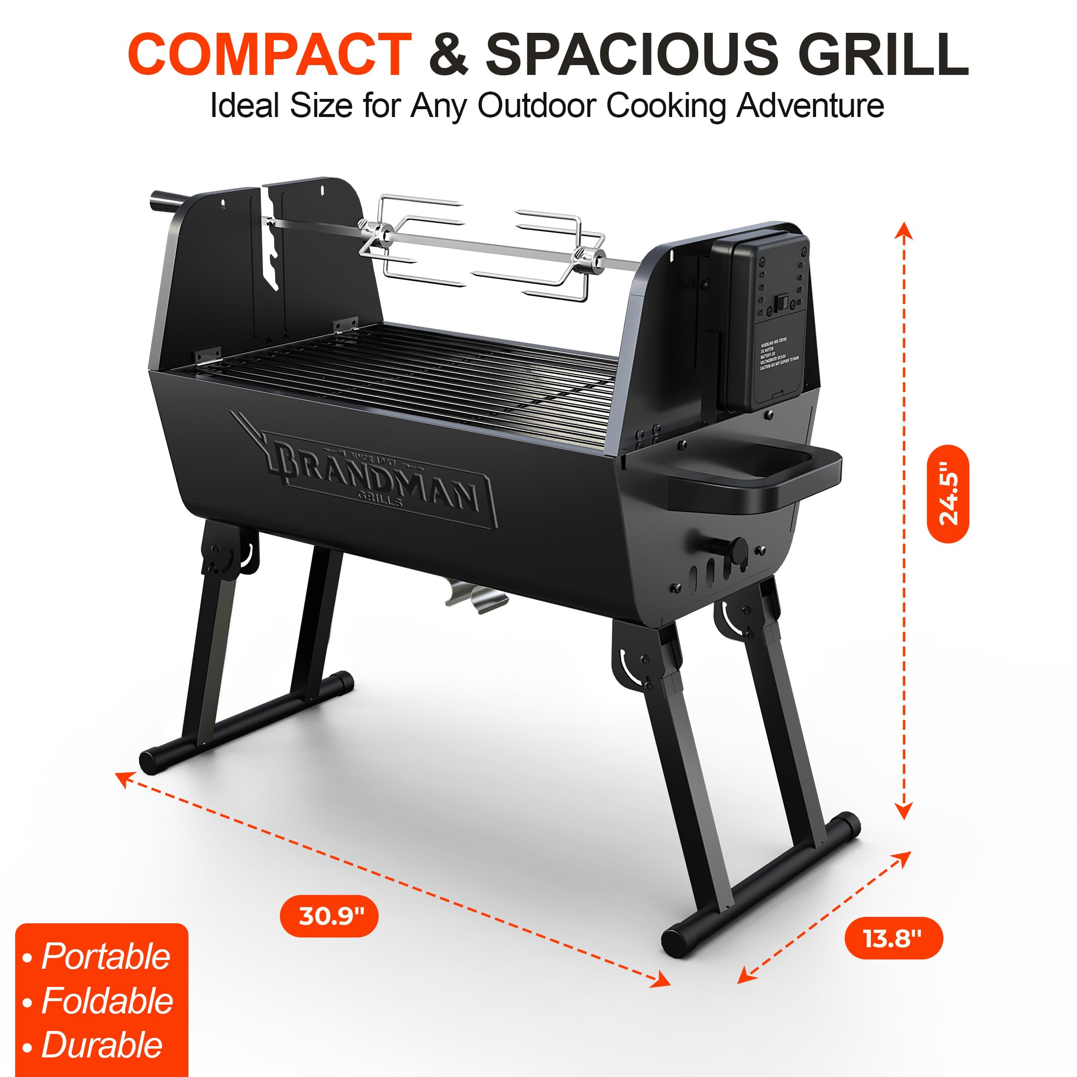 Amazon | BRANDMAN GRILLS SINCE 1987 2イン1 ポータブルチャコールBBQ