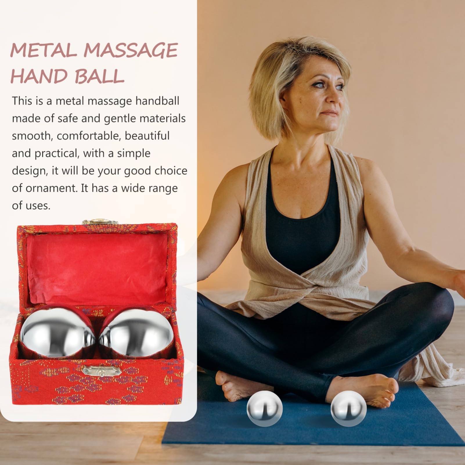 Metall Massagebälle 1 Satz für Handübungen und Physiotherapie