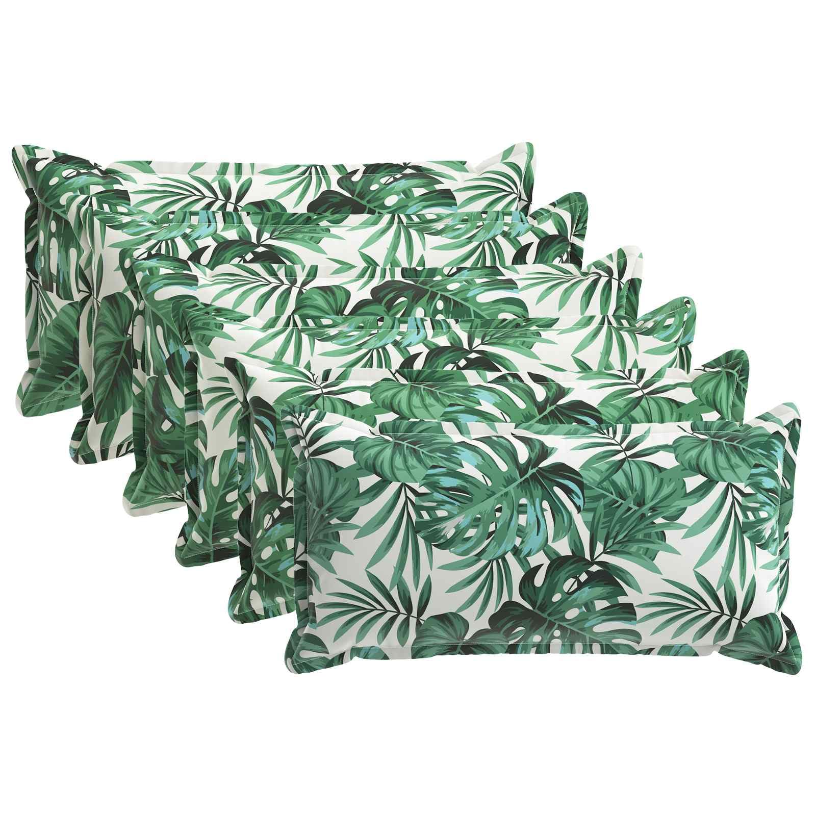 Kopfkissenbezug, 6 Stück, 40 x 80 cm, Polyester, Motiv Blätter