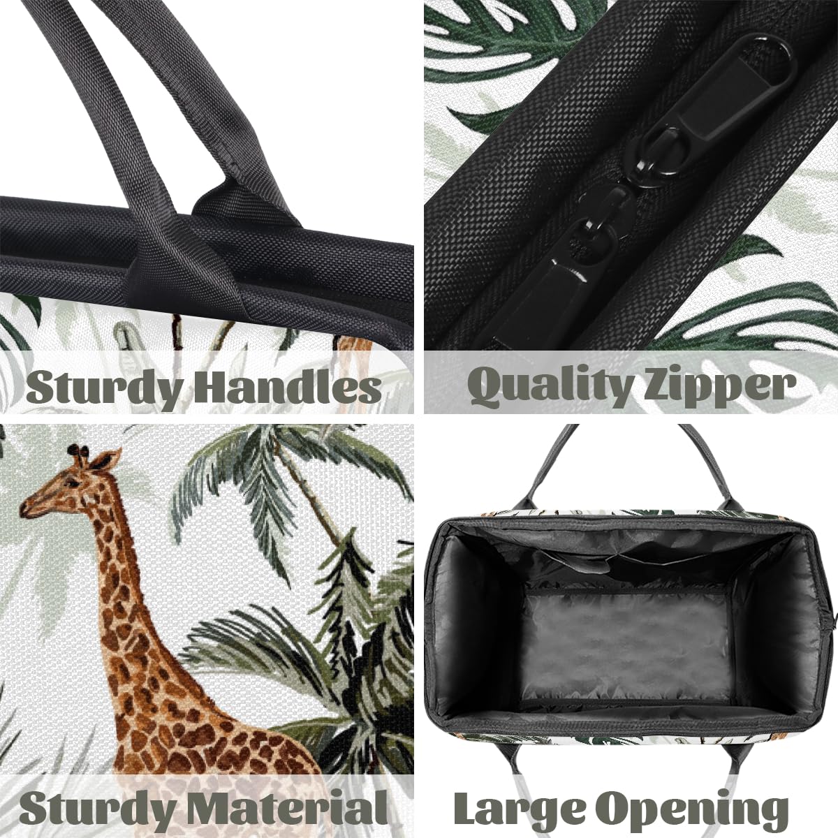 Borsa da palestra con giraffa e palma per uomini e donne, borsone da viaggio per sport e viaggi, borsa impermeabile per il fine settimana, borsa leggera da portare a mano