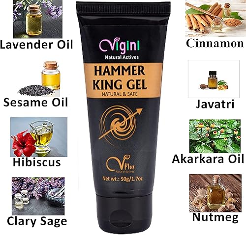 Miniatura 3 de Drop Vigini Natural Hammer King Long Time Gel Crema Gel Masculino Fuerza Aumento Energía Resistencia Potencia Retraso Tiempo Sensual Masaje Titán