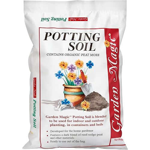 Michigan Peat 20 Pound Bag of Garden Magic General Purpose Moisture Retaining Potting Soil Mix for Indoor and Outdoor Planting
