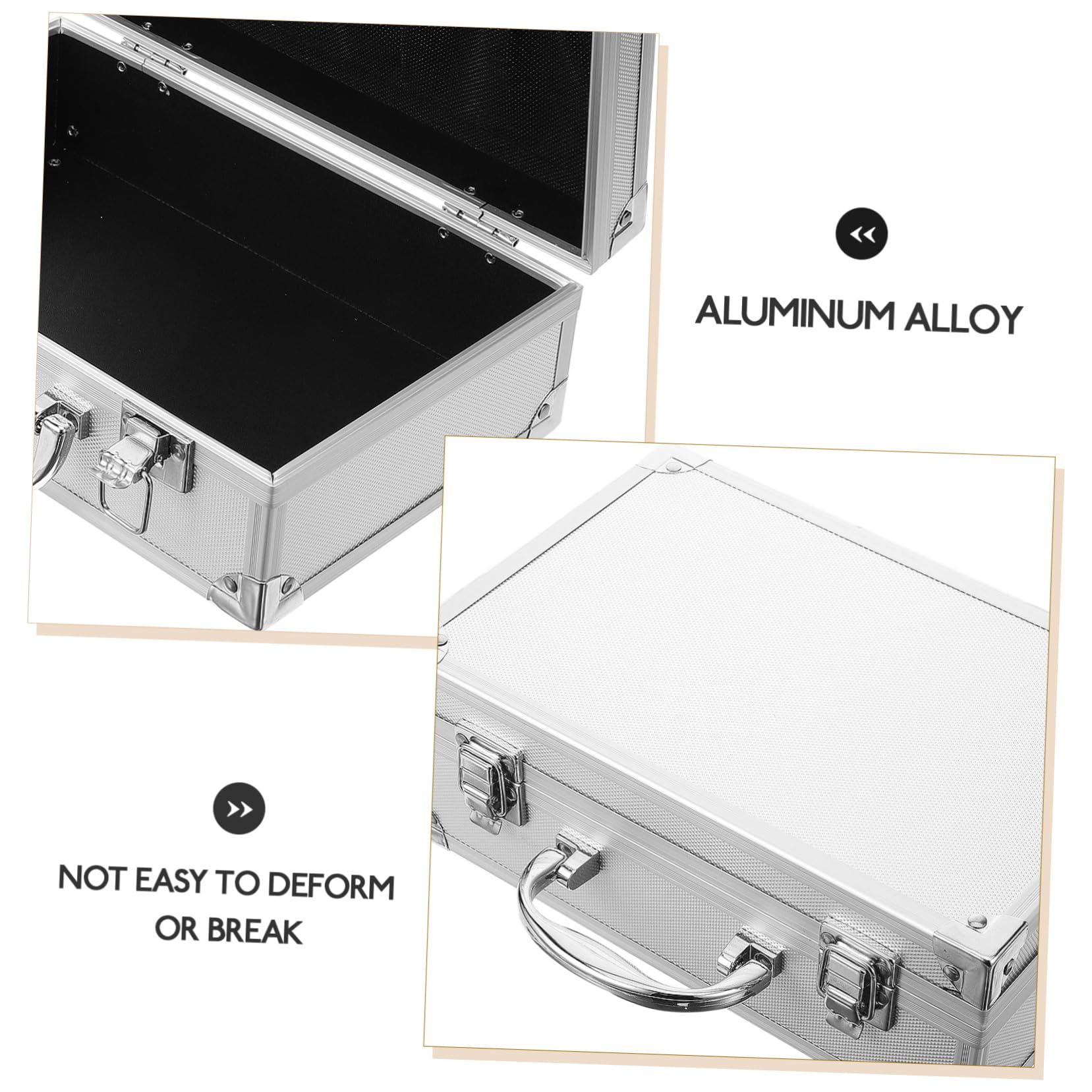 NUOBESTY cassetta degli attrezzi portatile Caso di strumenti valigetta degli attrezzi Organizzatore di stoccaggio degli strumenti custodia per utensili portatili Lega di alluminio Argento