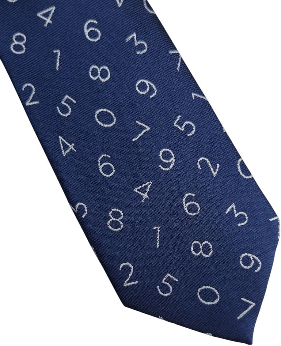 Maker V Math Necktie, Numbers Tie, Math Teacher gift for men, Accountant Neckties, Mathematics Ties
